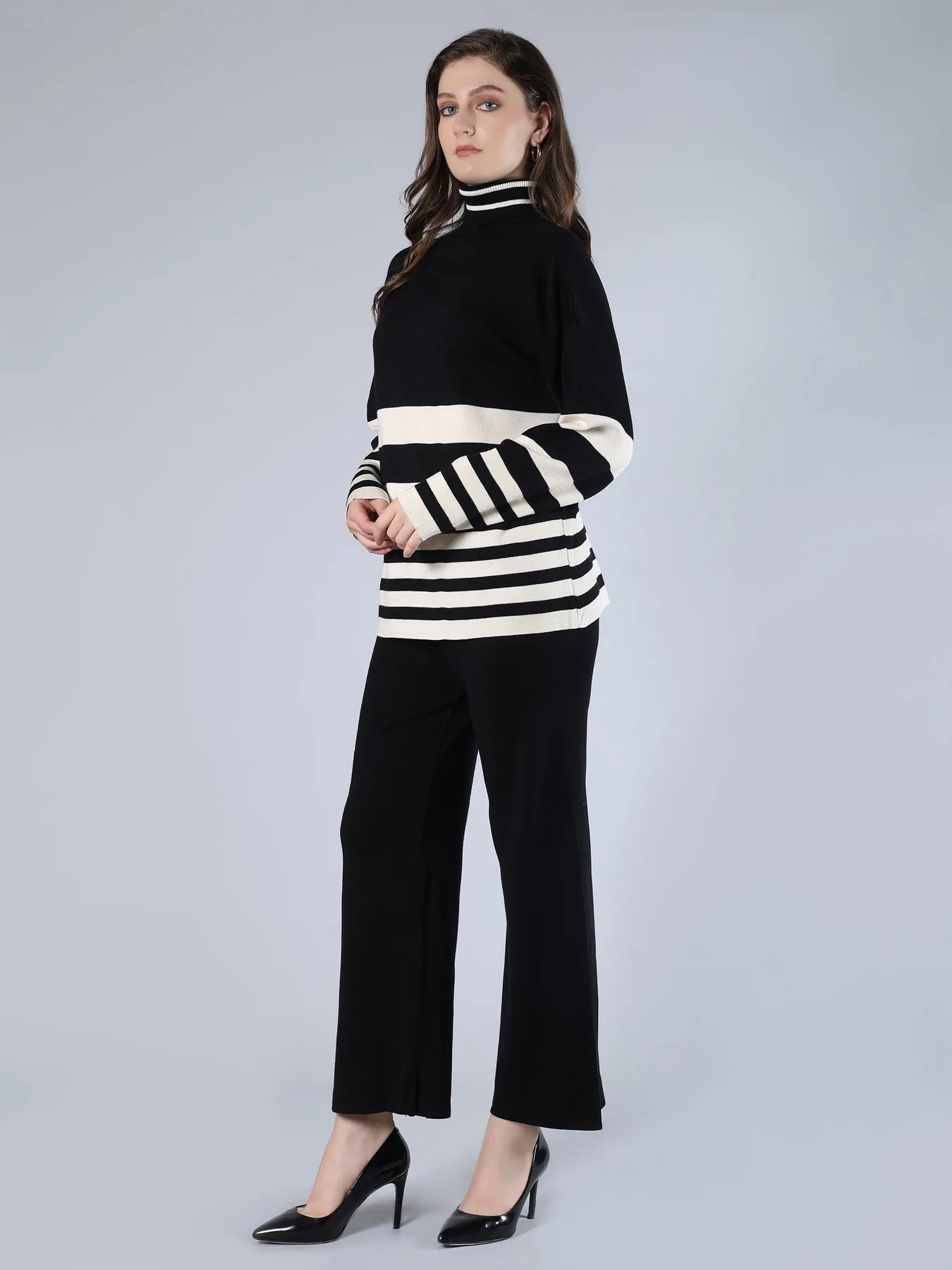Striped Knitted Two Piece Set