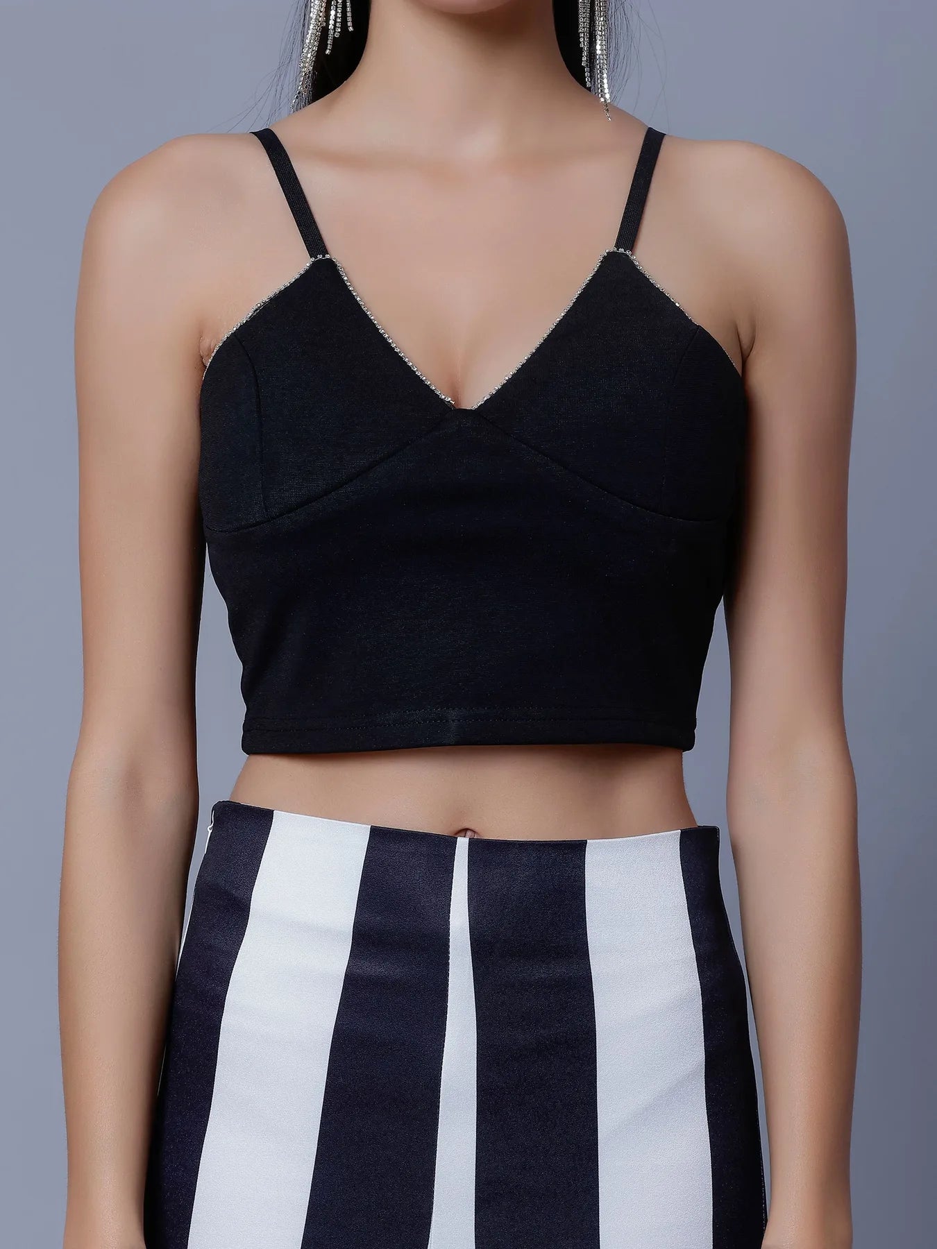 Strappy Rhinestone Detail Two Piece Set