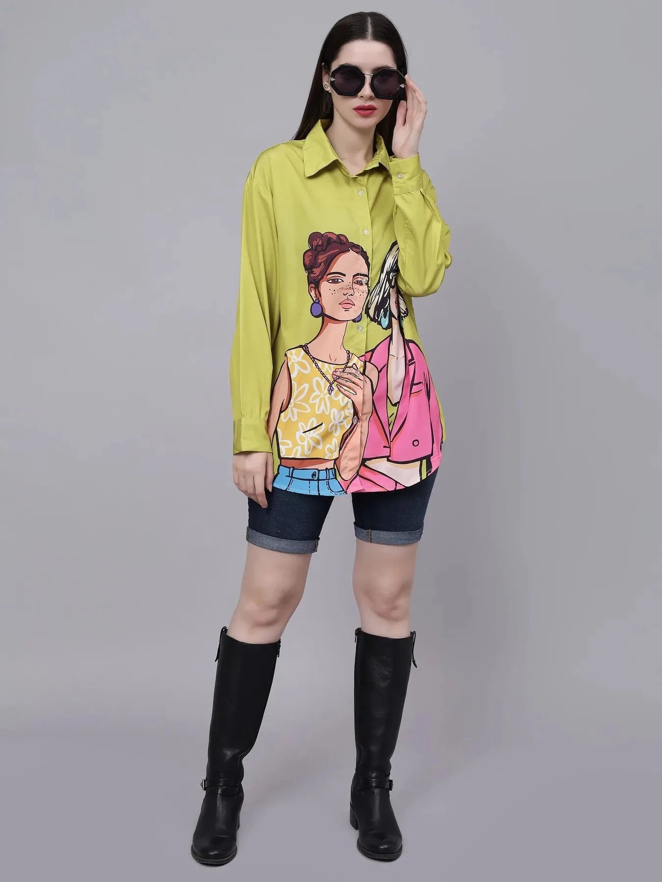 Fashionable Girls Oversized Shirt