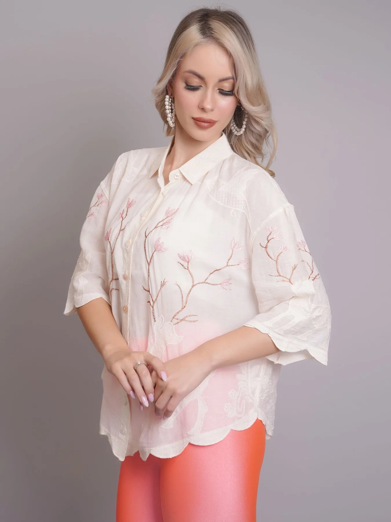 Deer Embroidered Shirt