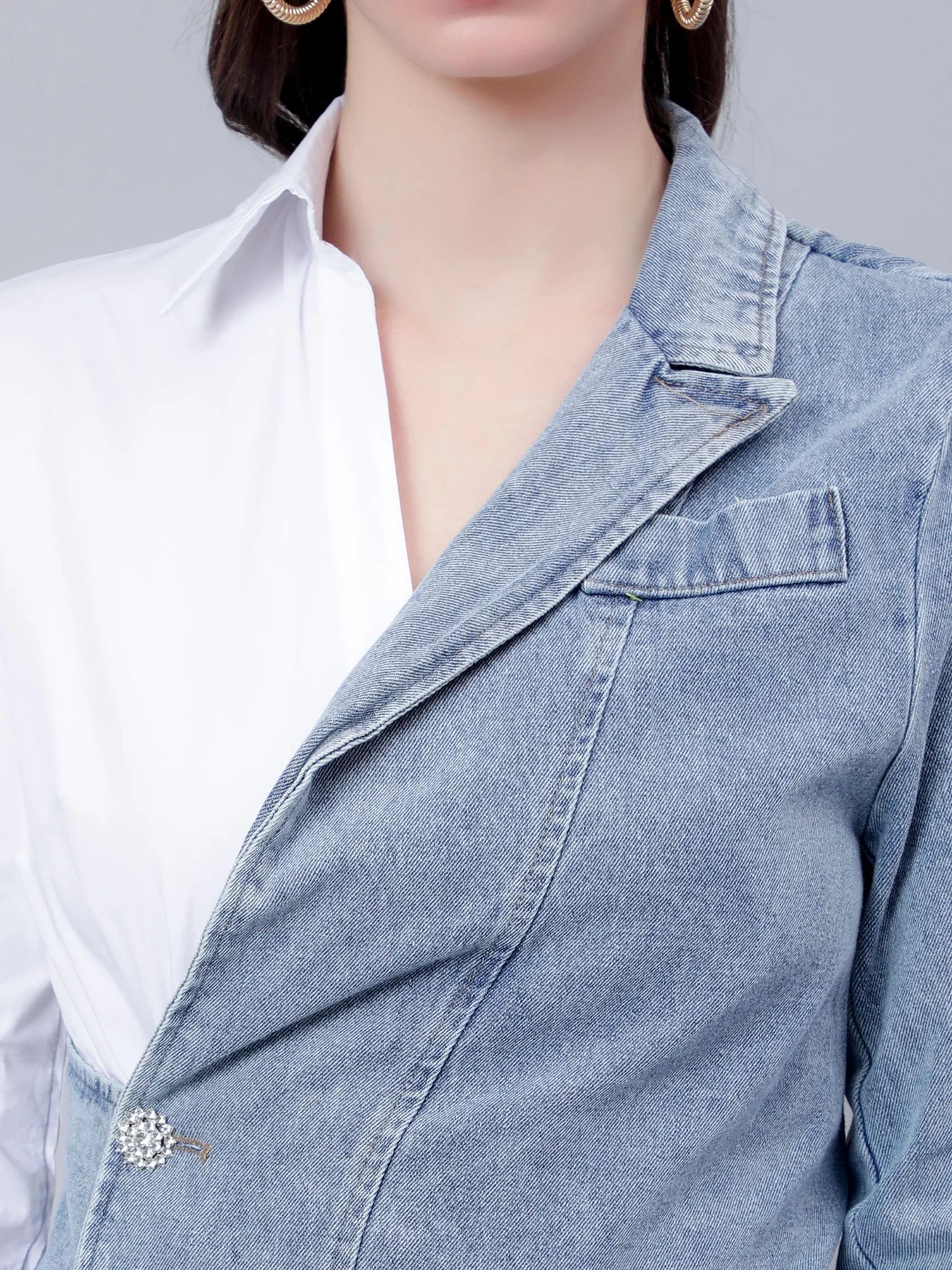 Asymmetrical Denim Shirt Dress