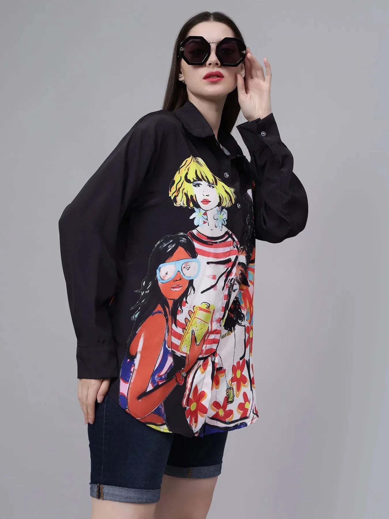 Hip-Hop Girls Oversized Shirt
