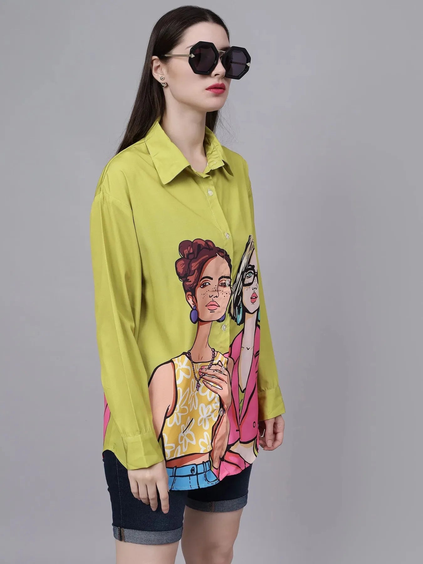 Fashionable Girls Oversized Shirt