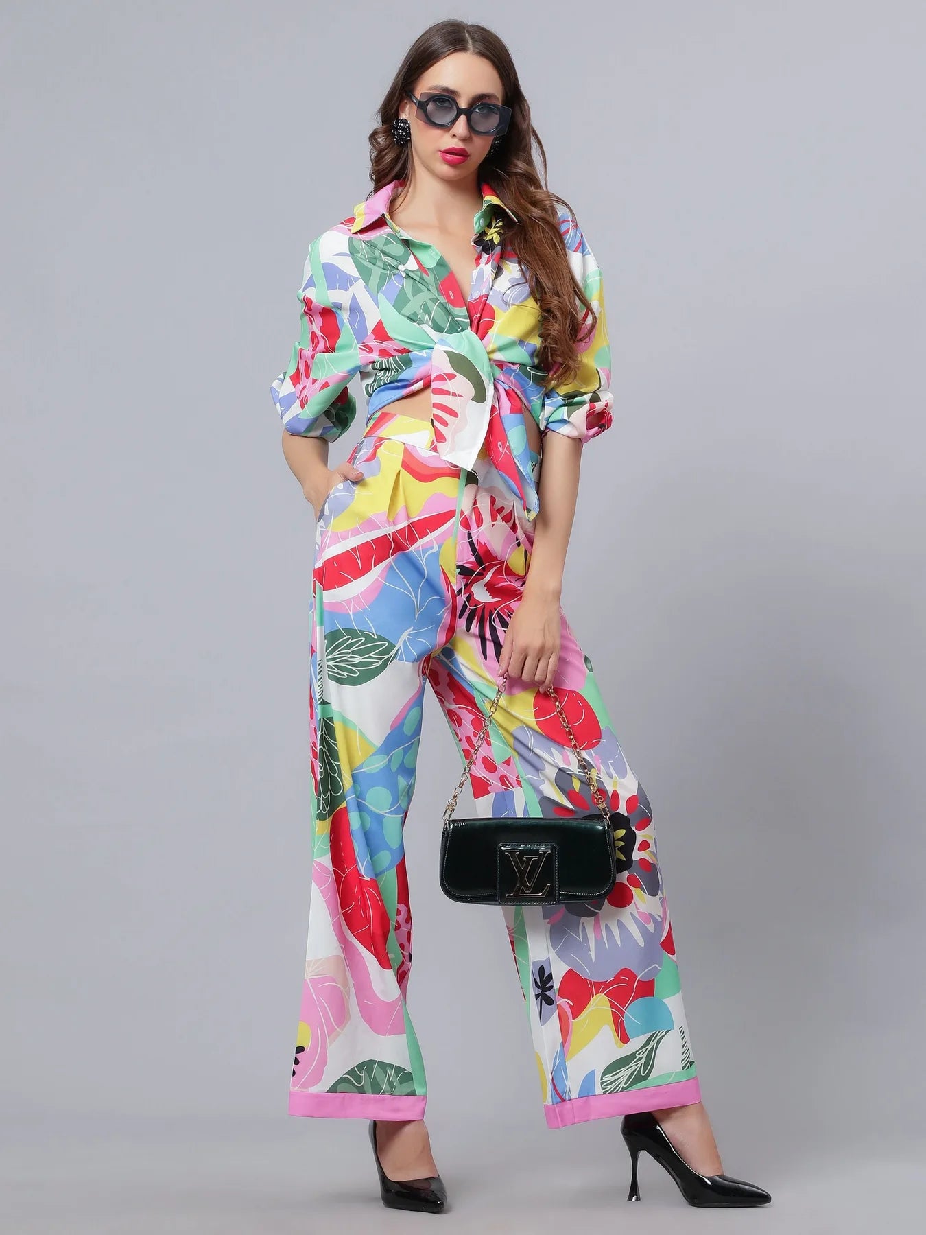 Multicolour Printed Two-Piece Set