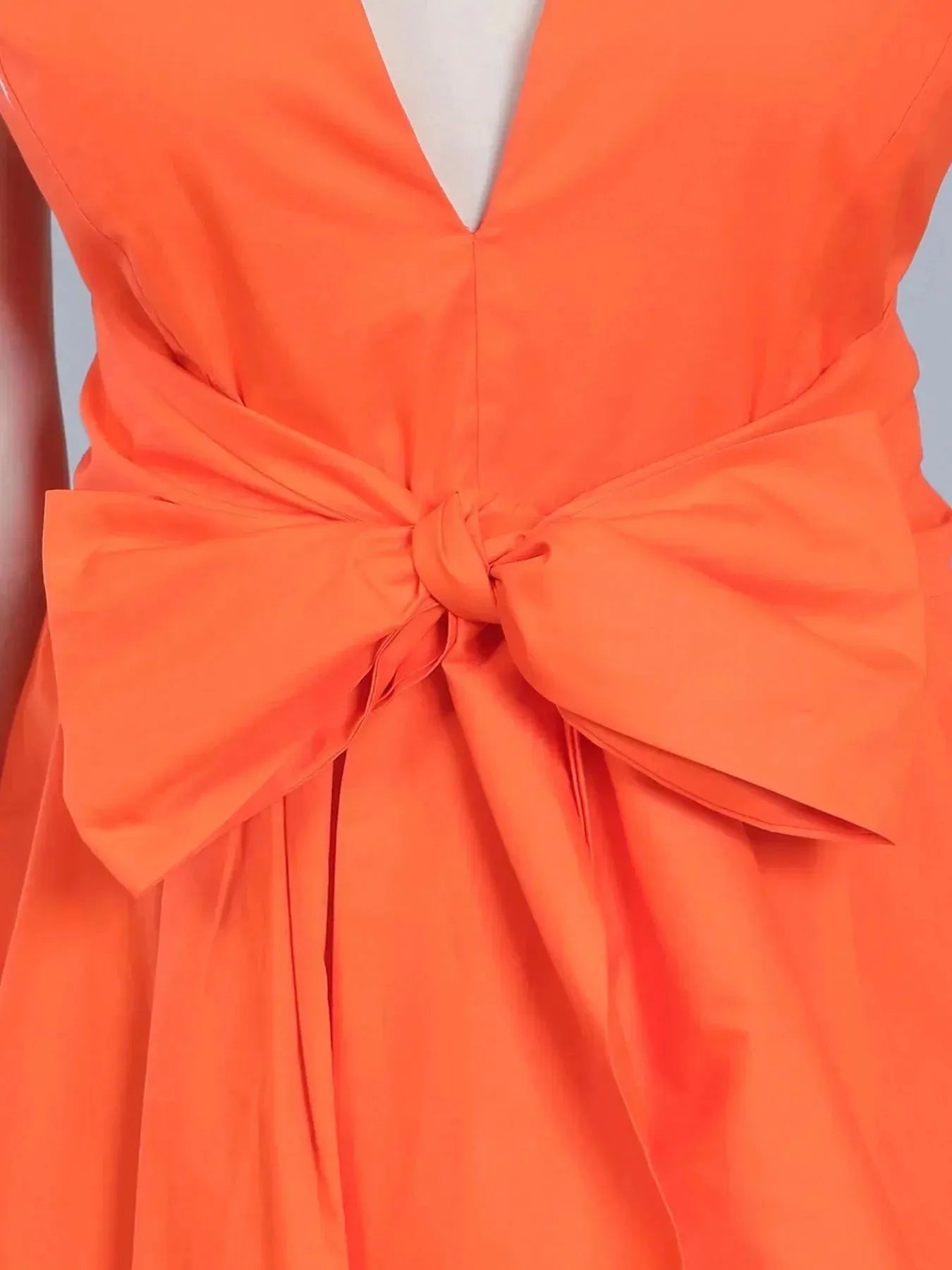 Deep V-Neck Cotton Dress