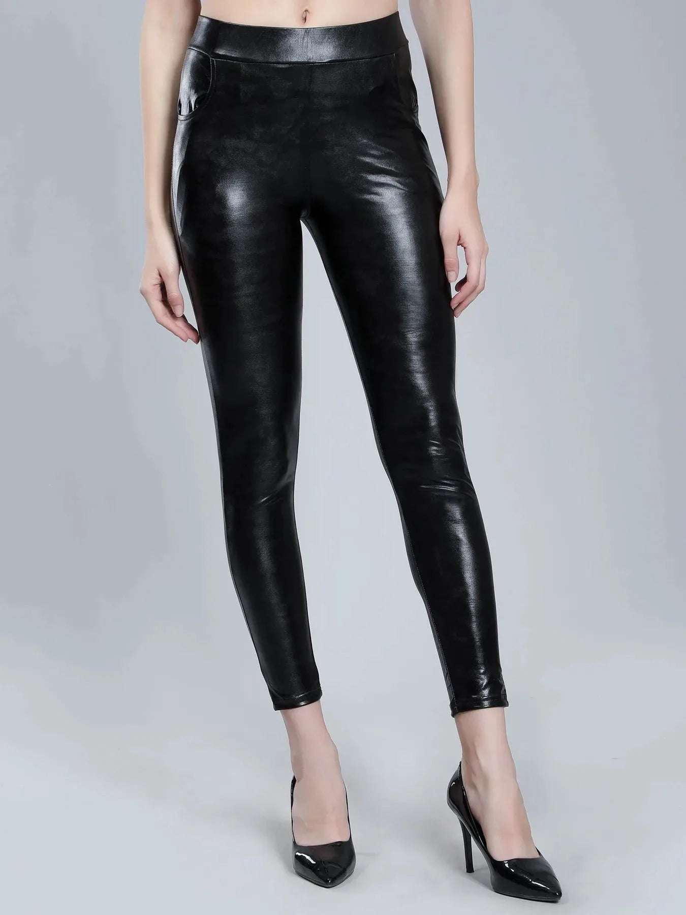 Leather Look Stretch Pants