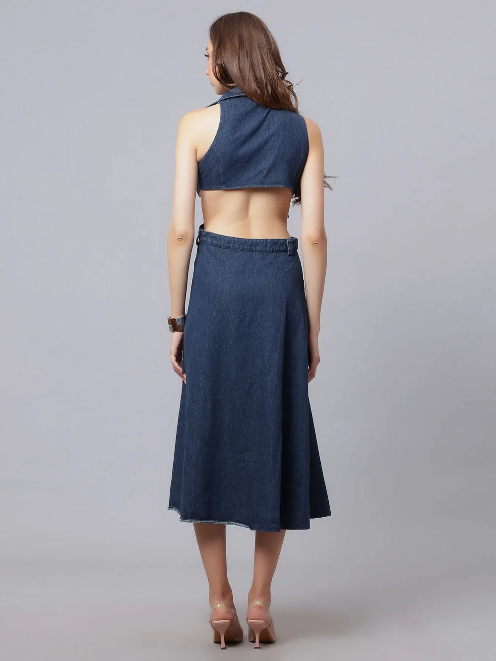 Hollow Out Denim Dress
