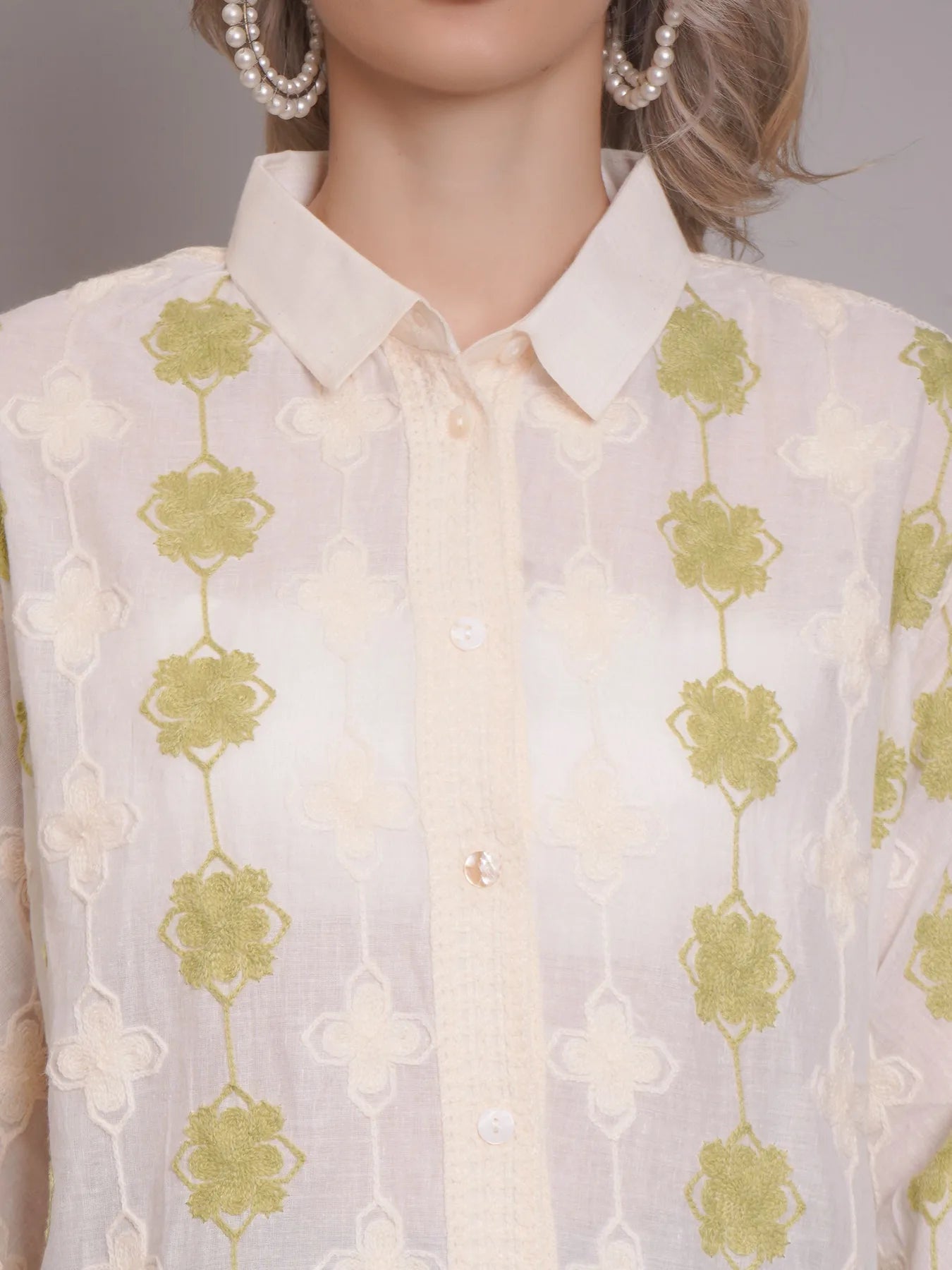 Chain Stitch Embroidered Shirt