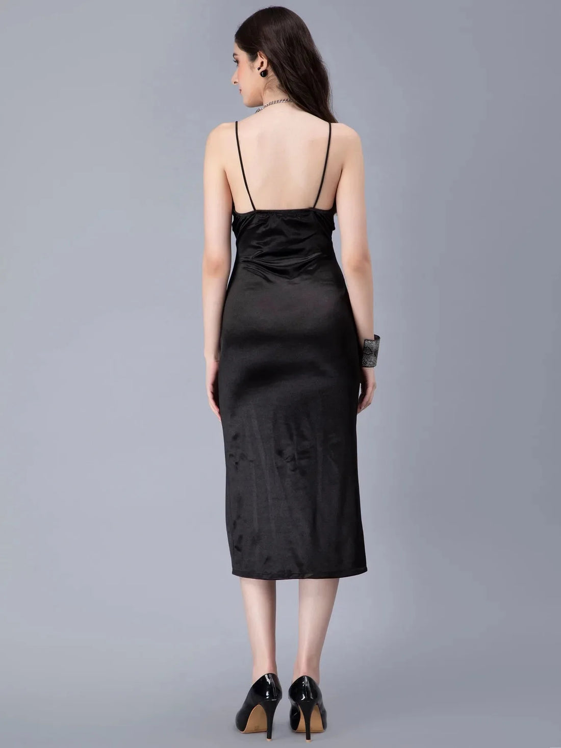 Cross Front Satin Dress