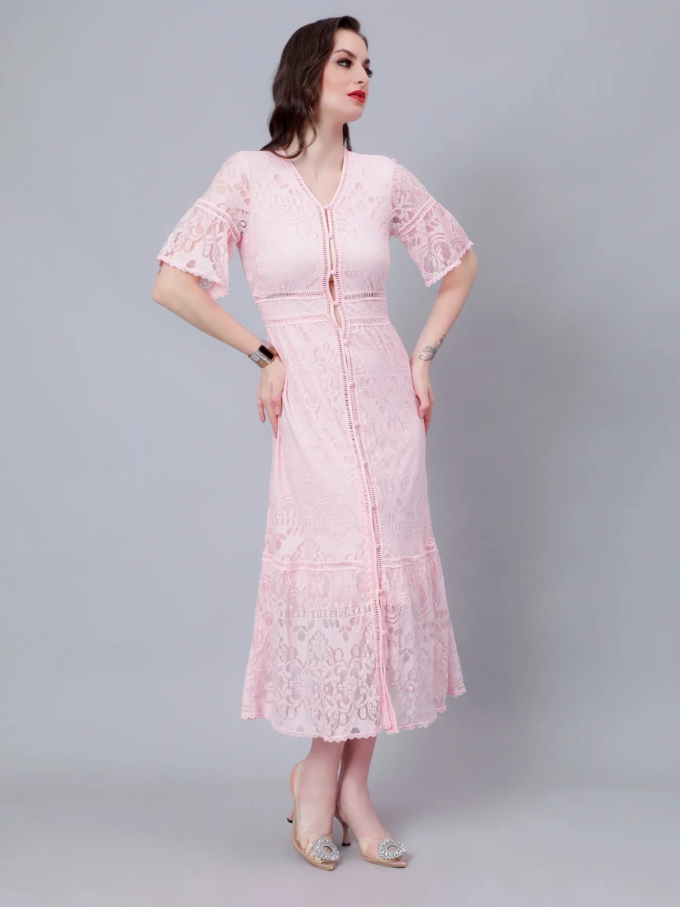 Retro Lace Swing Dress