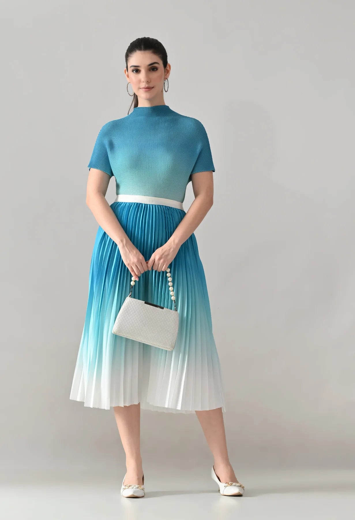 Ombre Pleated Two-Piece Set