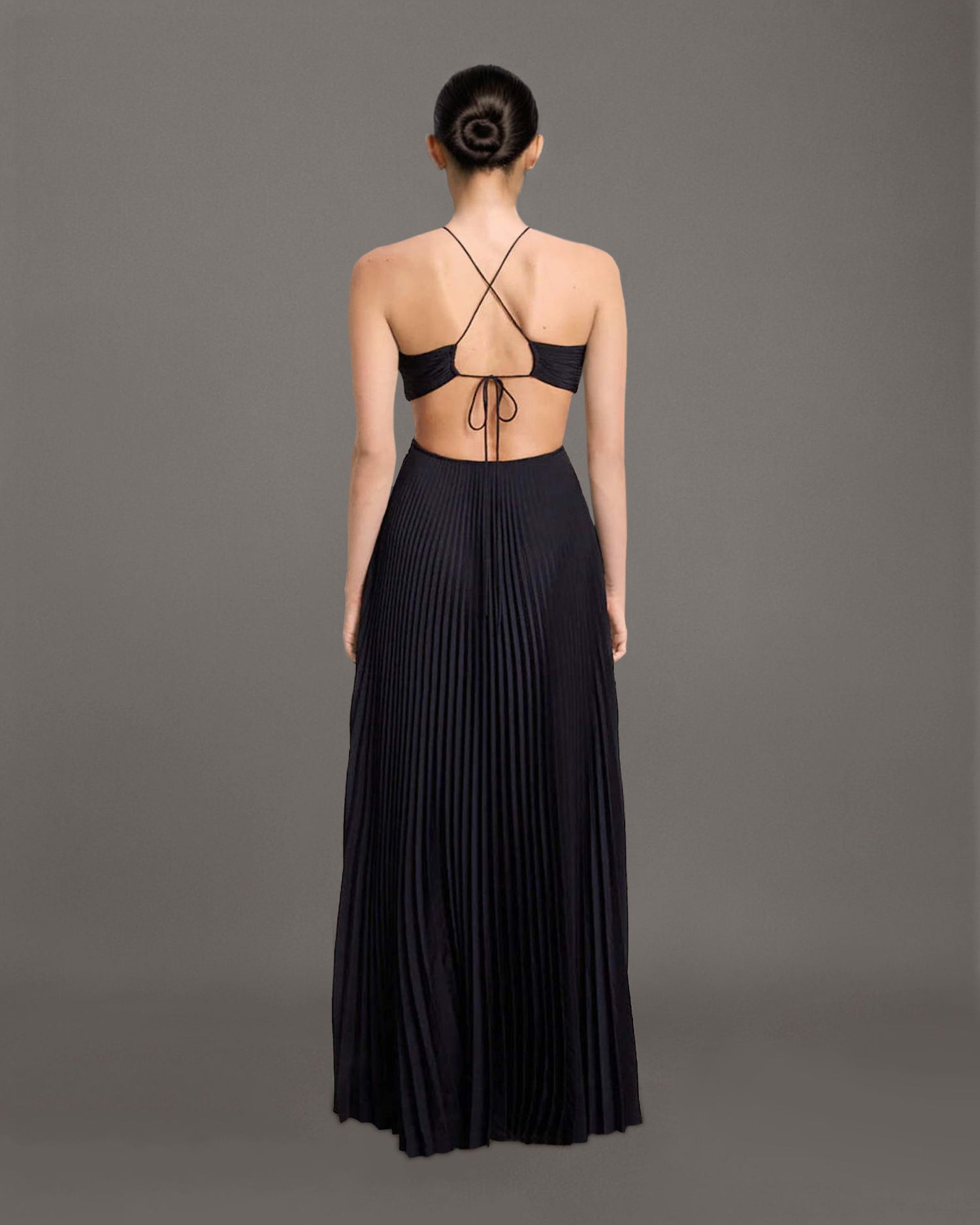 Cut-Out Pleated Maxi Dress