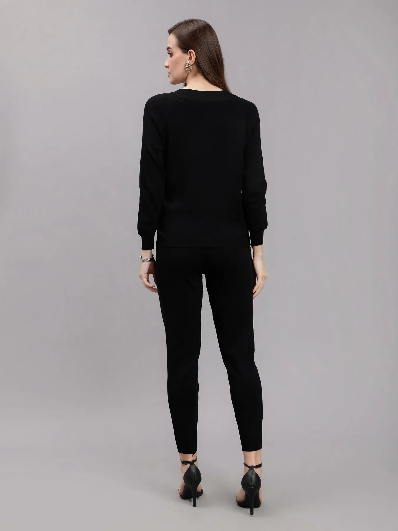 Front Zip Knitted Three Piece Set