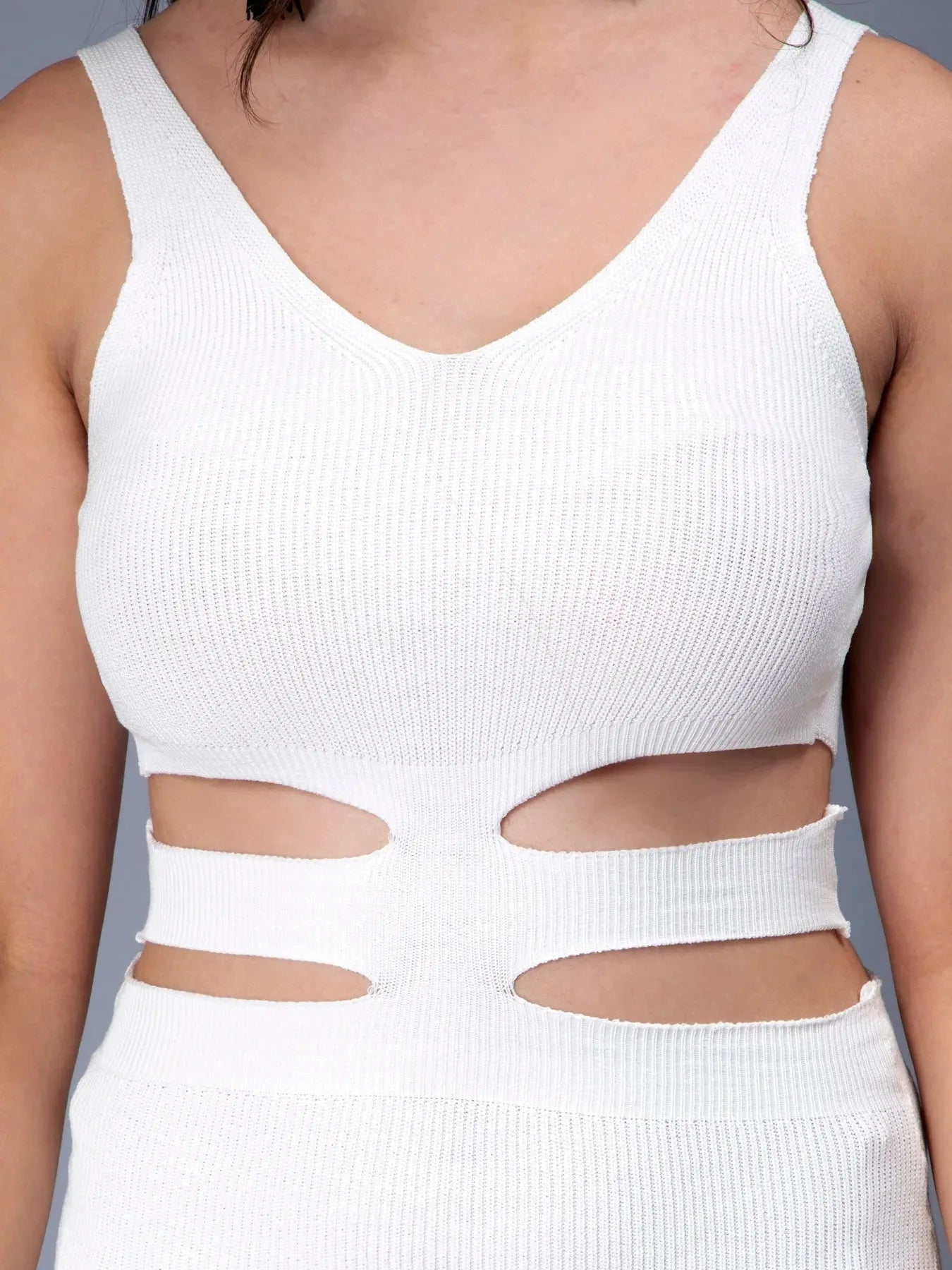 Hollow Cut Out Fitted Knit Dress