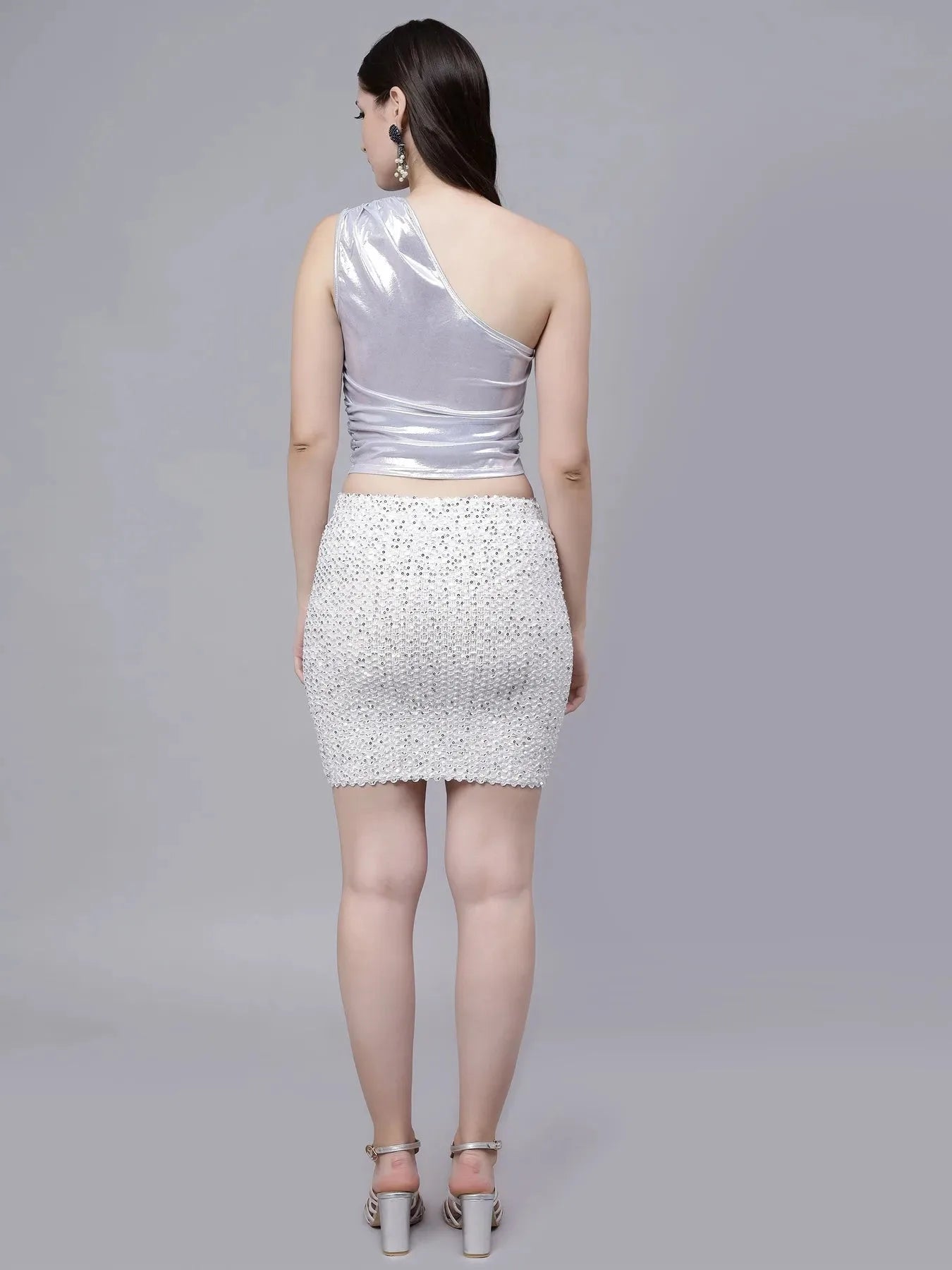 Metallic One Shouder Top