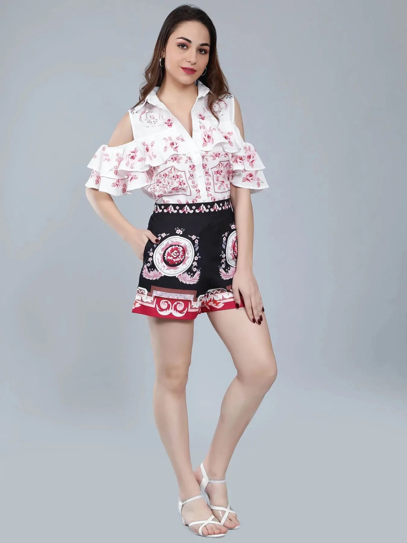 Vintage Print Two-Piece Set