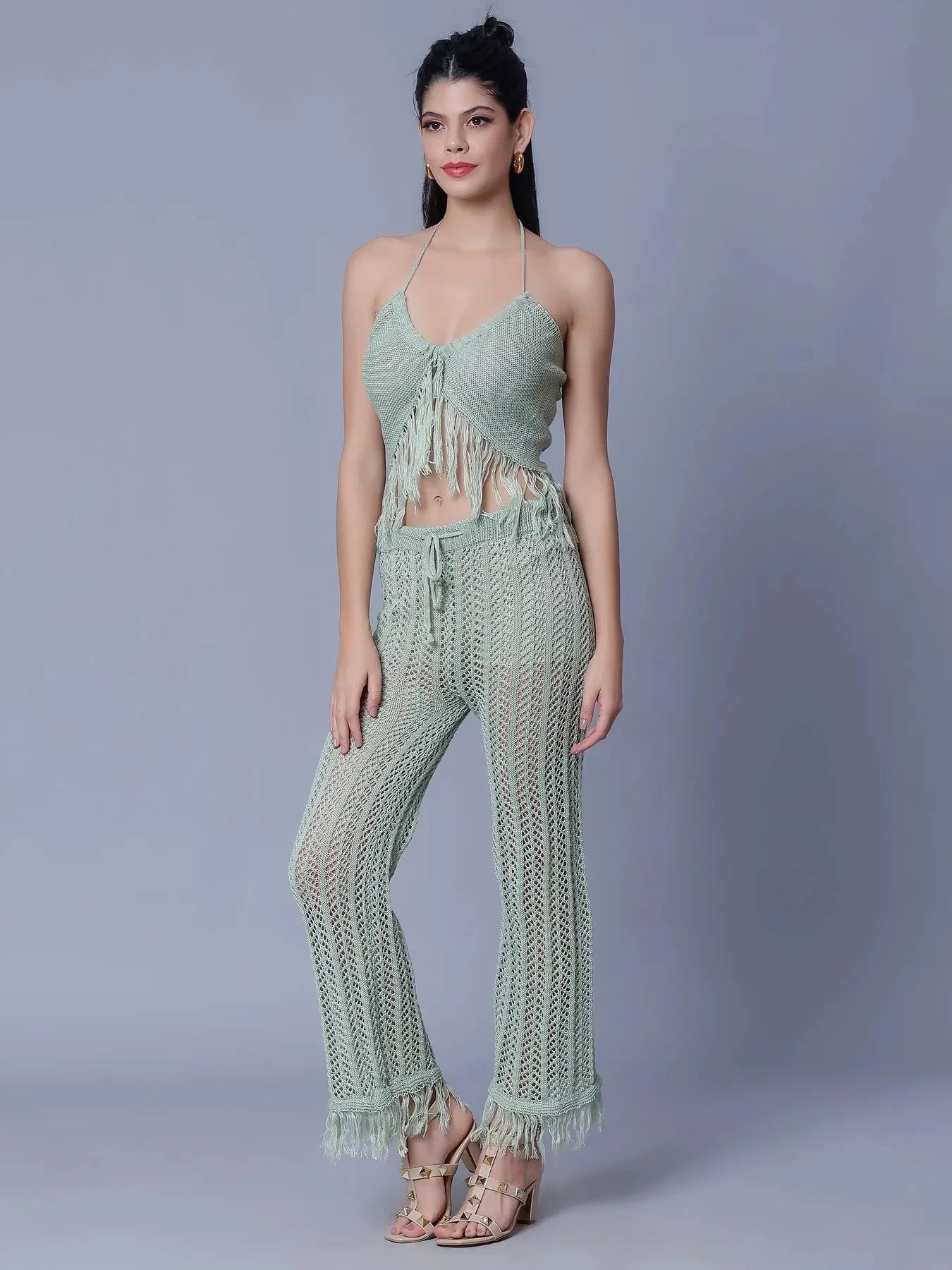 Sexy Crochet Two Piece Set