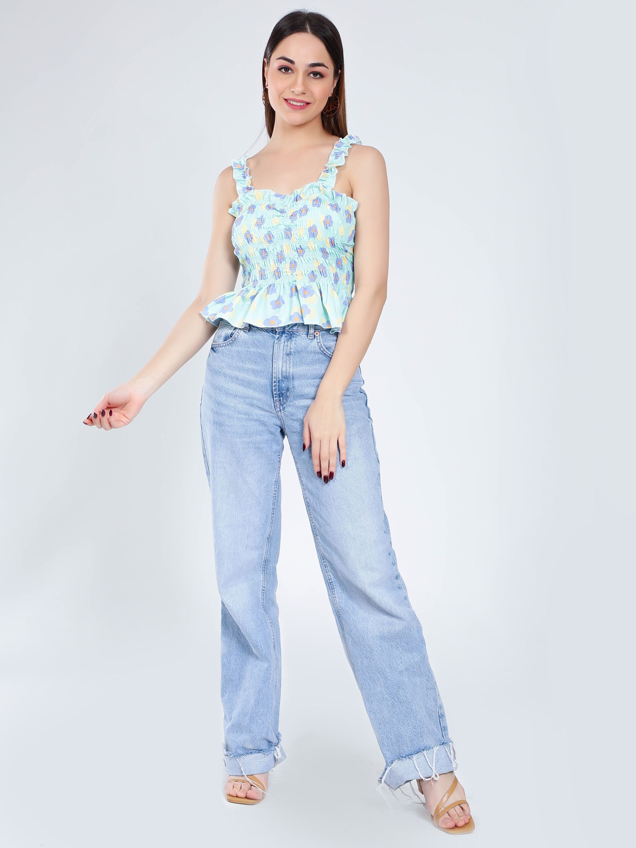 Floral Smocking Top