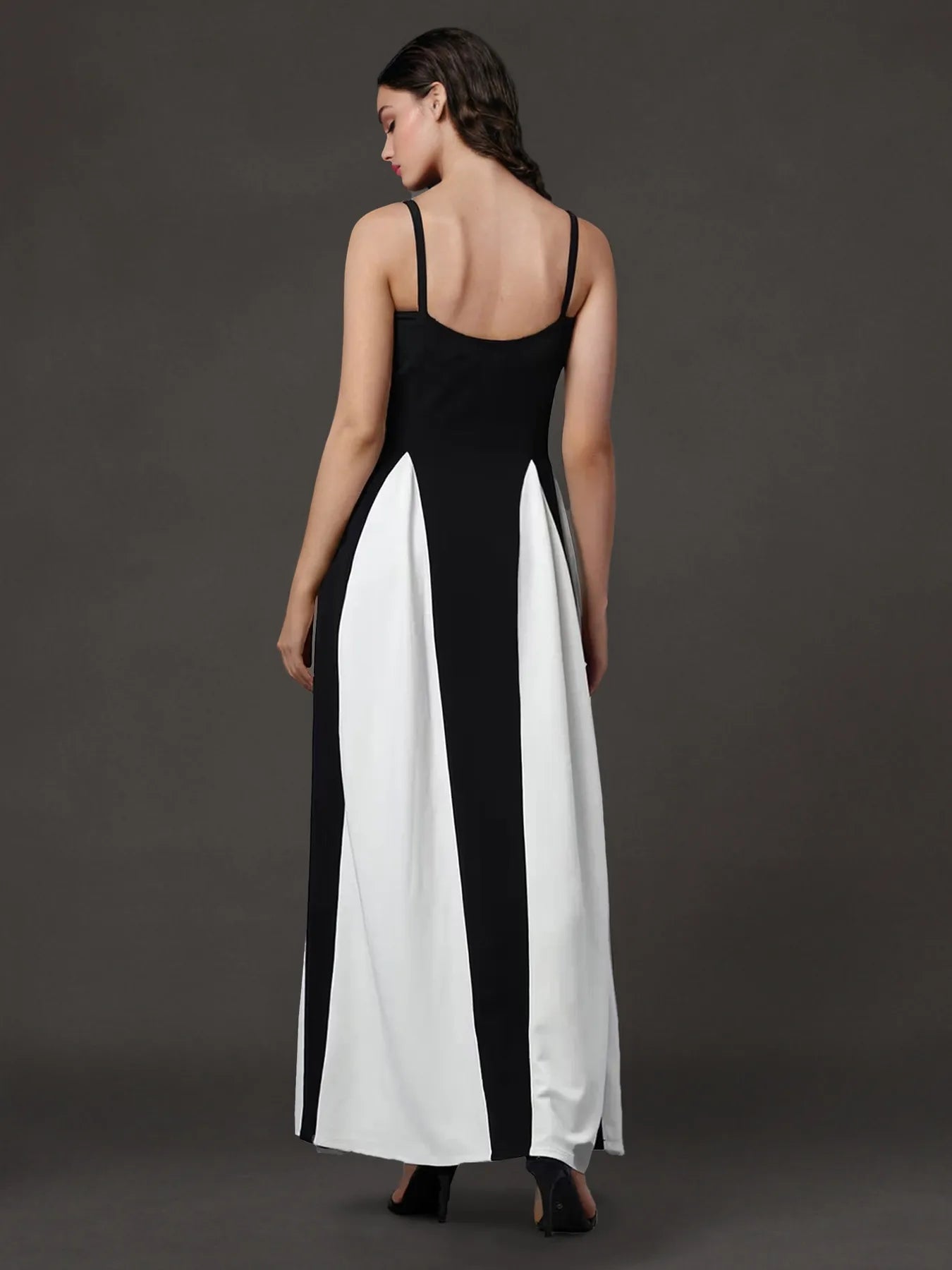 Colorblock Maxi Slip Dress