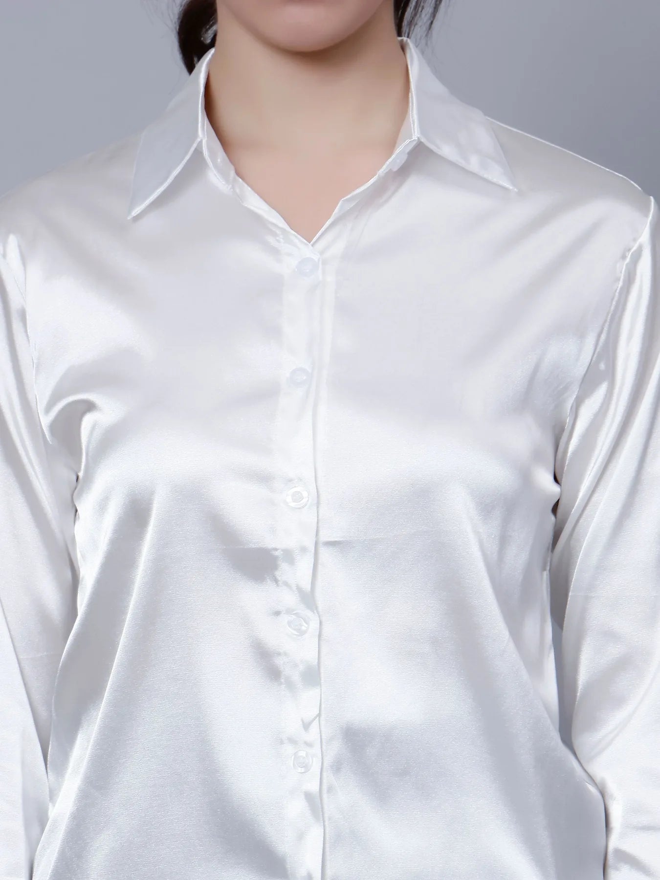 Elegant Ribbon Satin Shirt
