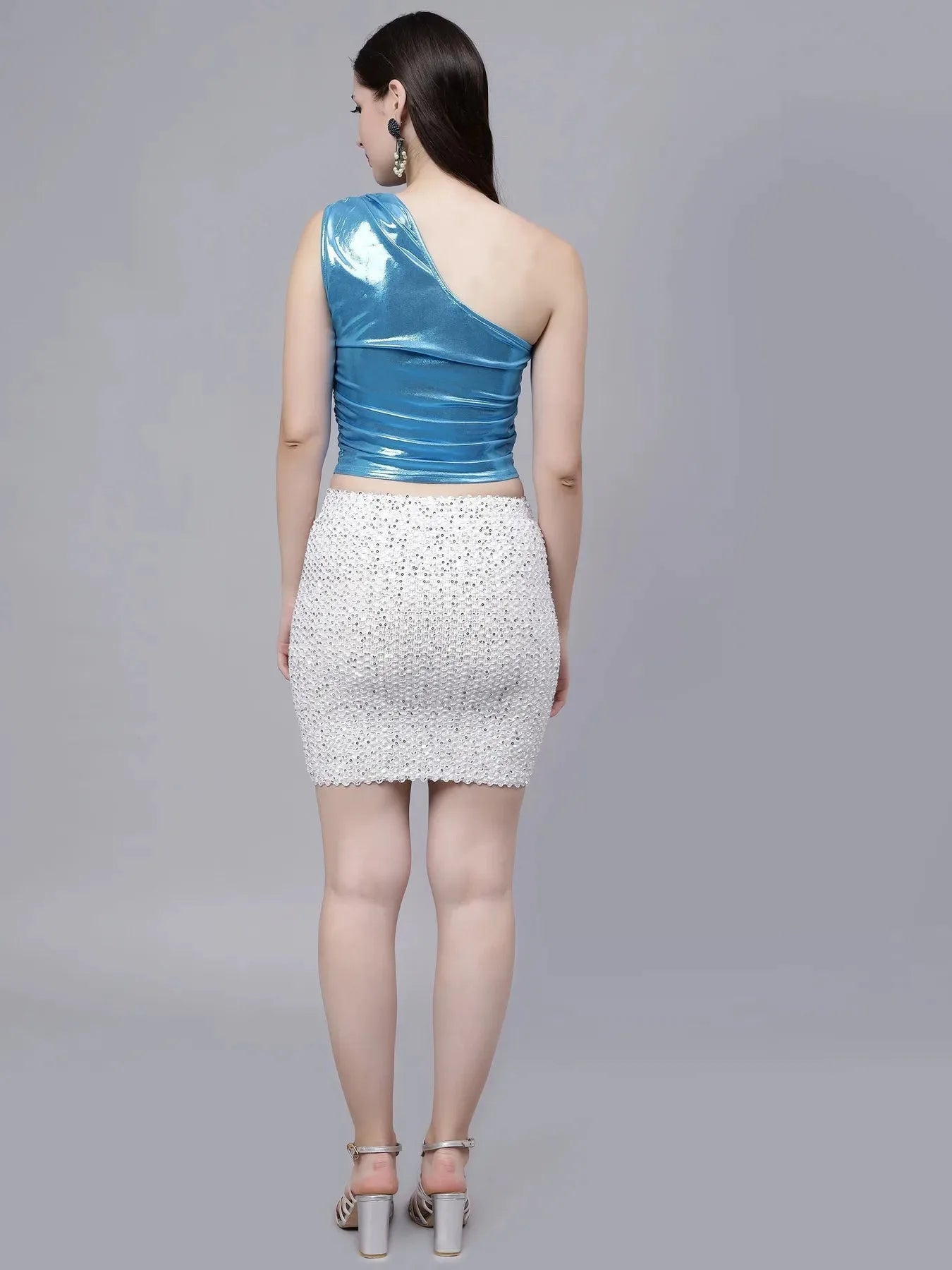 Metallic One Shouder Top