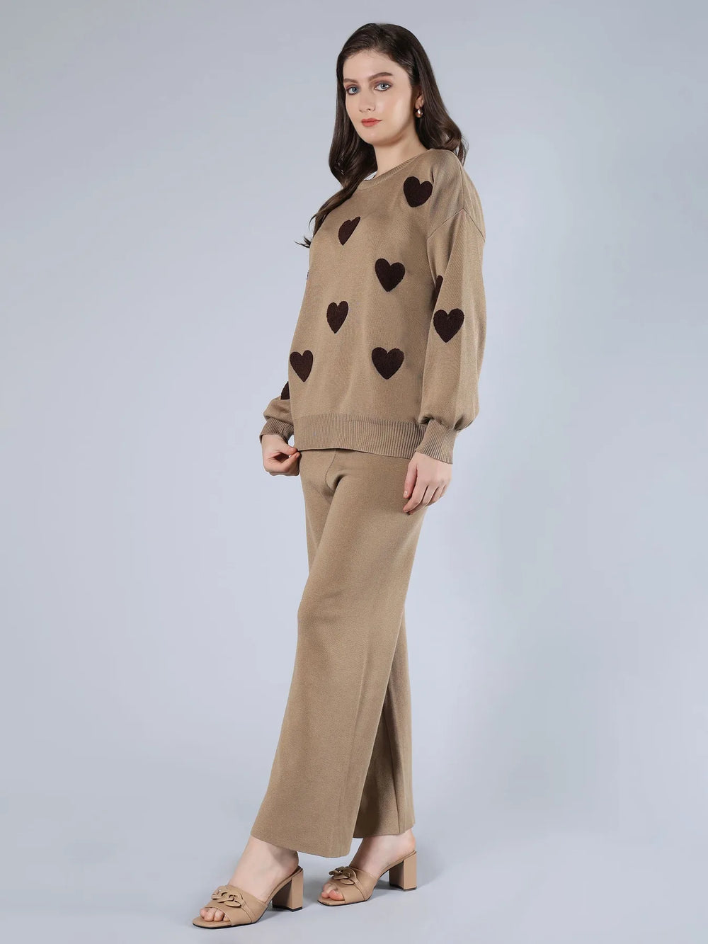 Heart Knitted Two Piece Set