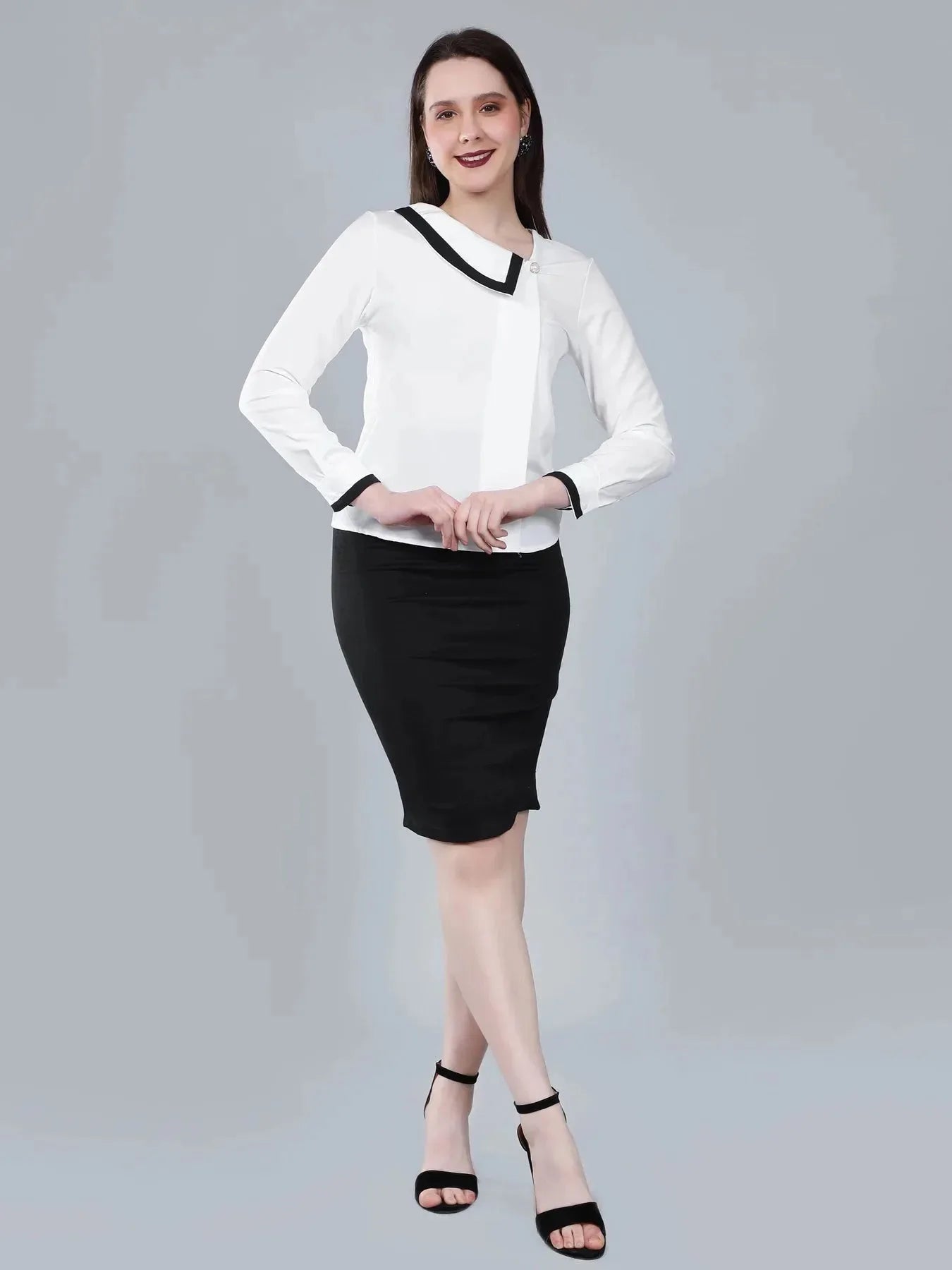 Asymmetrical Collar Blouse