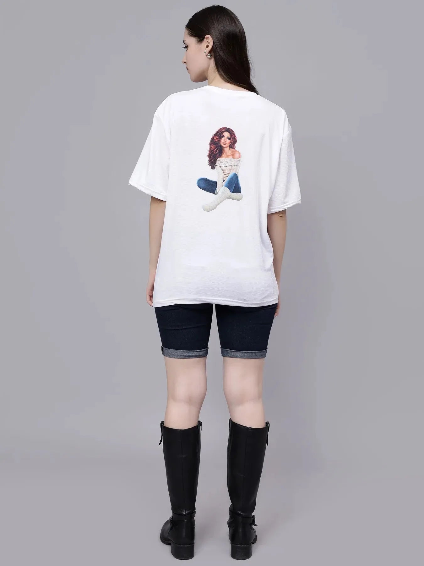 Stylish Girl Graphic Oversized T- Shirt
