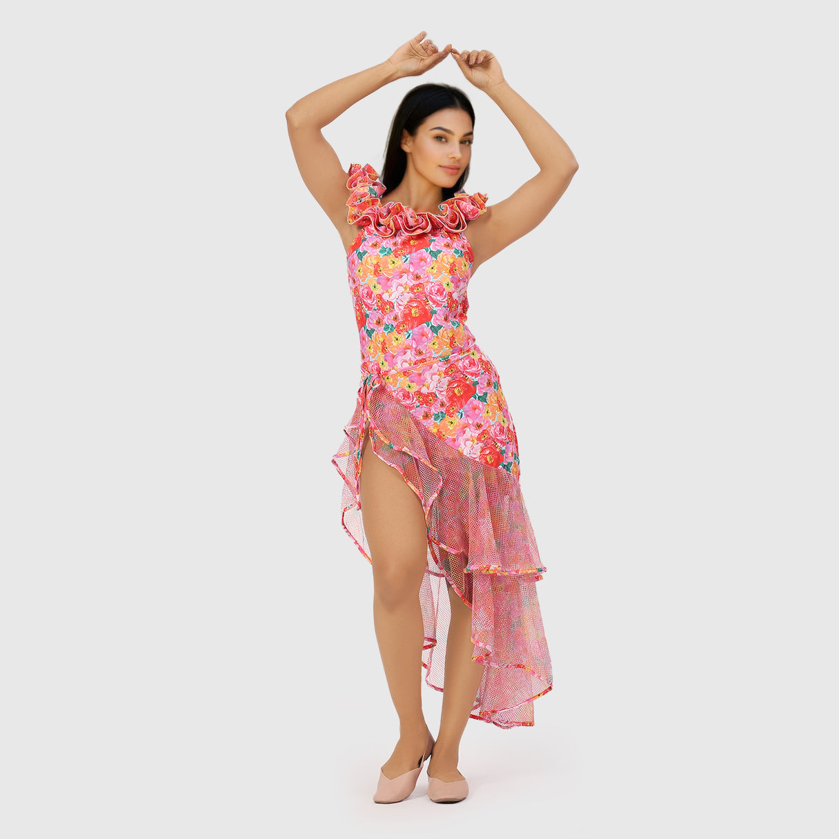 Ruffle Monokini With Sarong