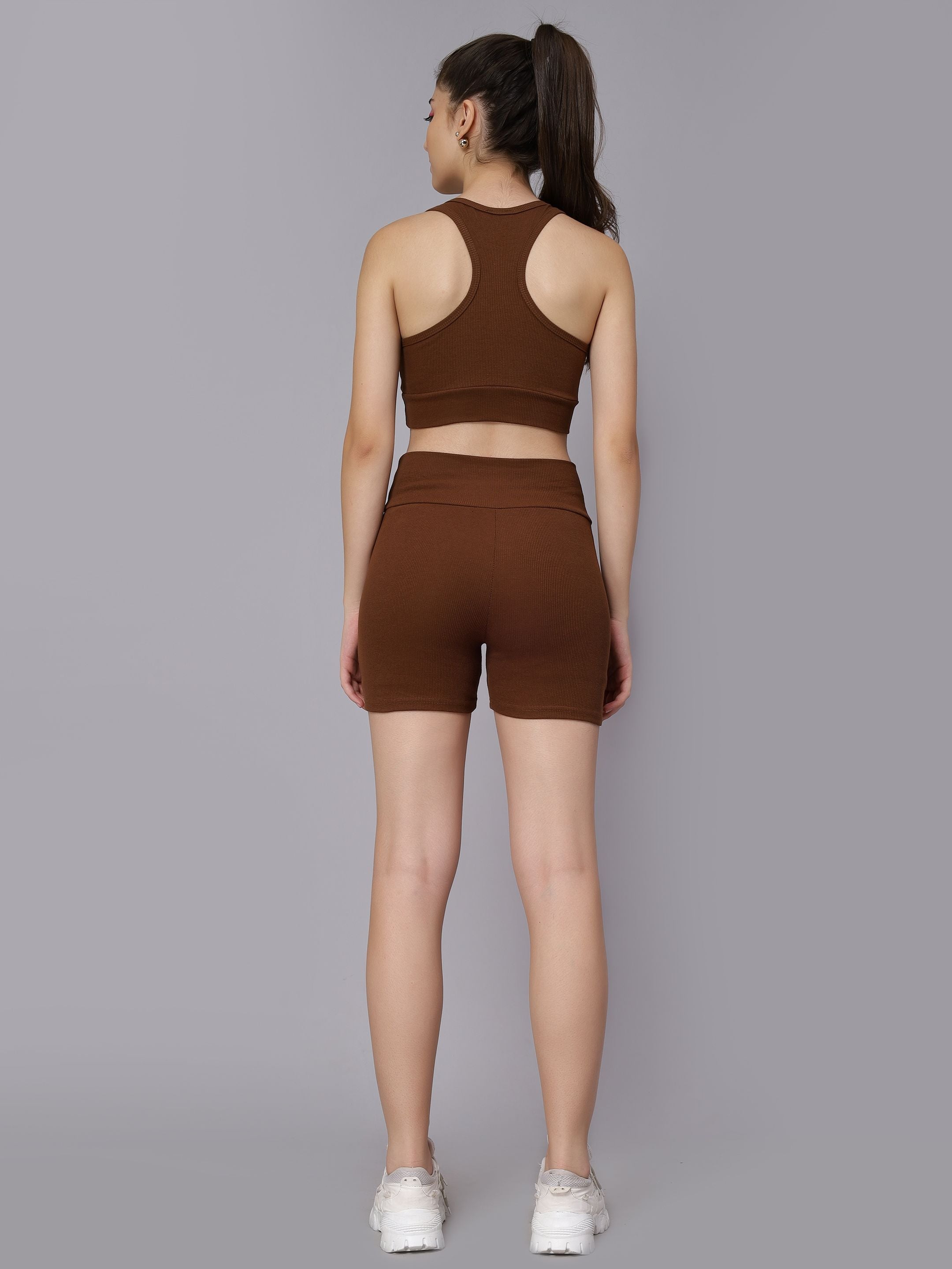 Rib Knit Two Piece Athleisure Set