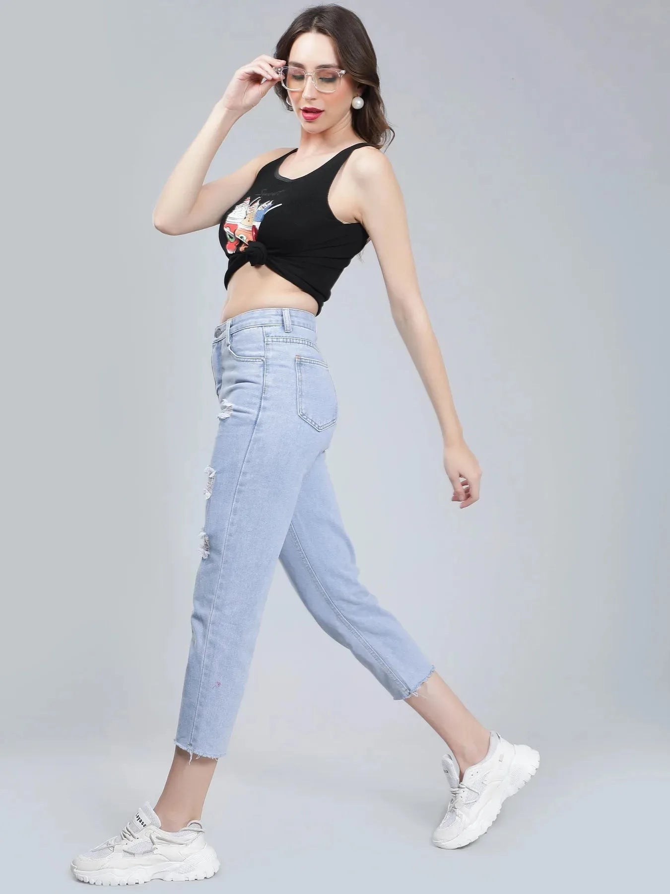 Ripped Crop Jeans