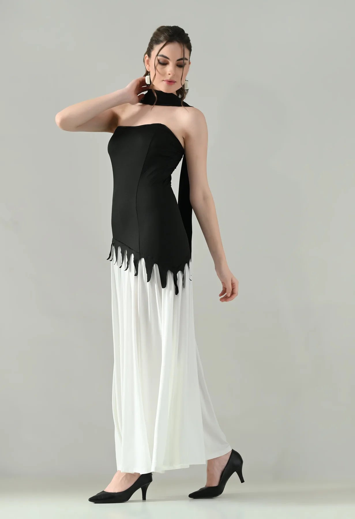 Vogue Contrast Tube Maxi Dress