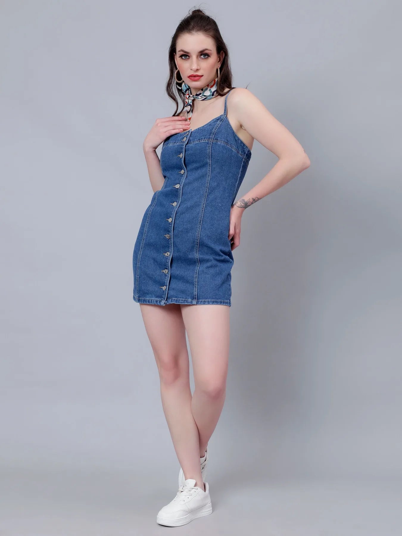 Buttoned Denim Dress