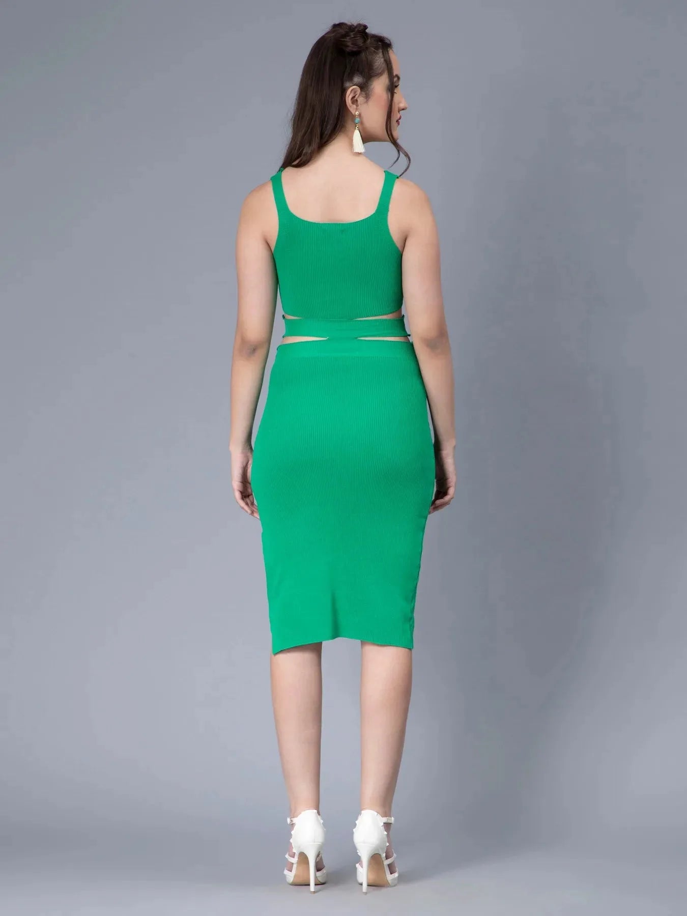 Hollow Cut Out Fitted Knit Dress