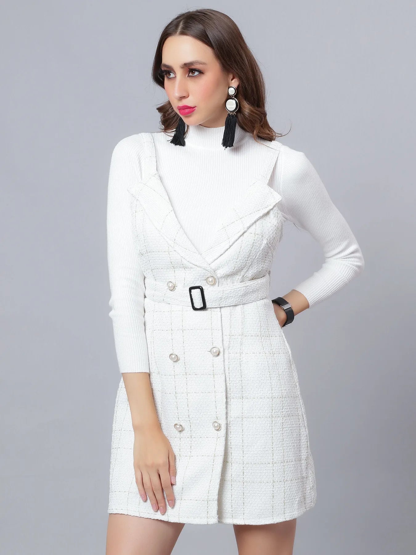 Button Accent Dress