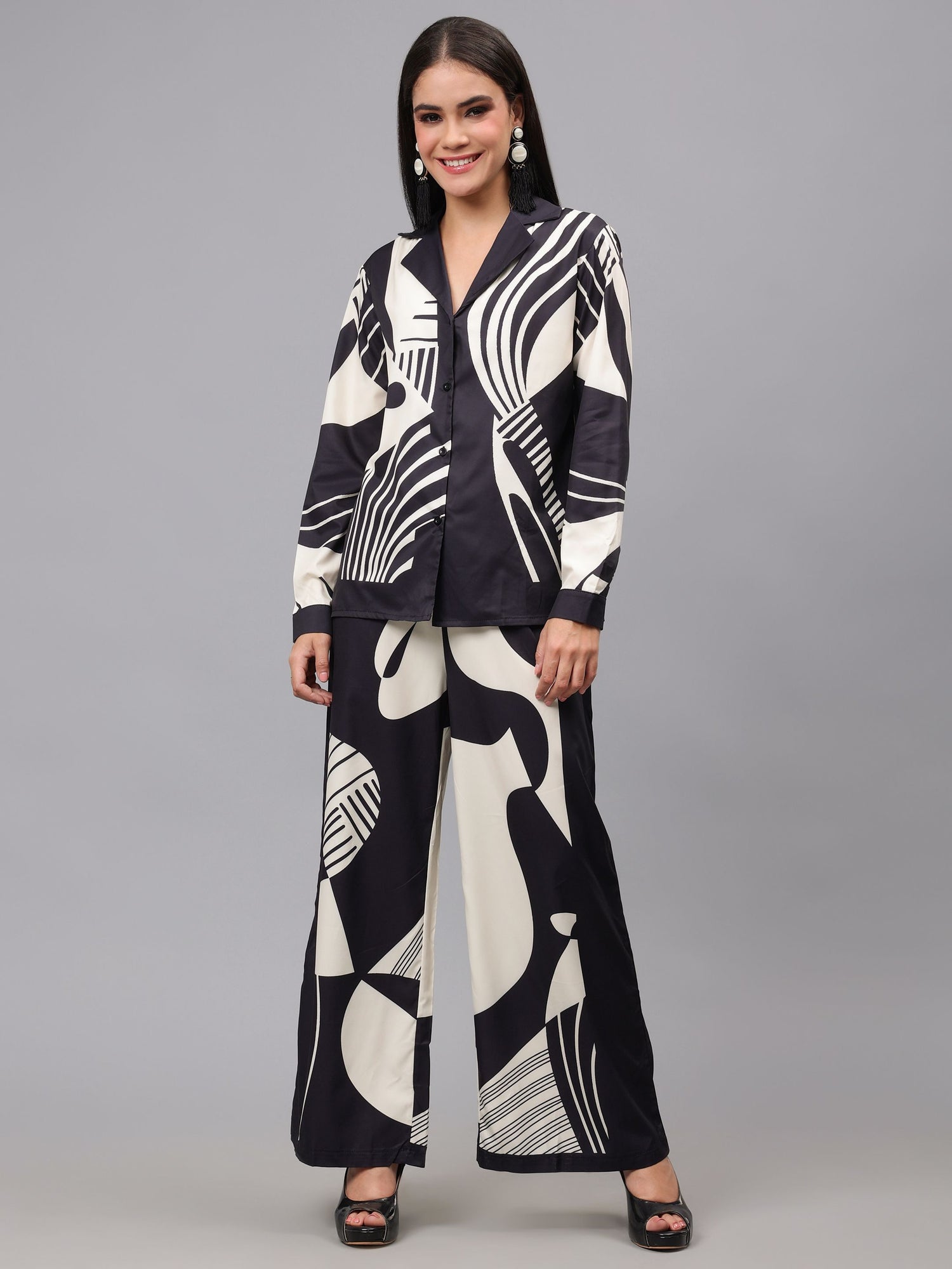 Abstract Printed Two-Piece Set