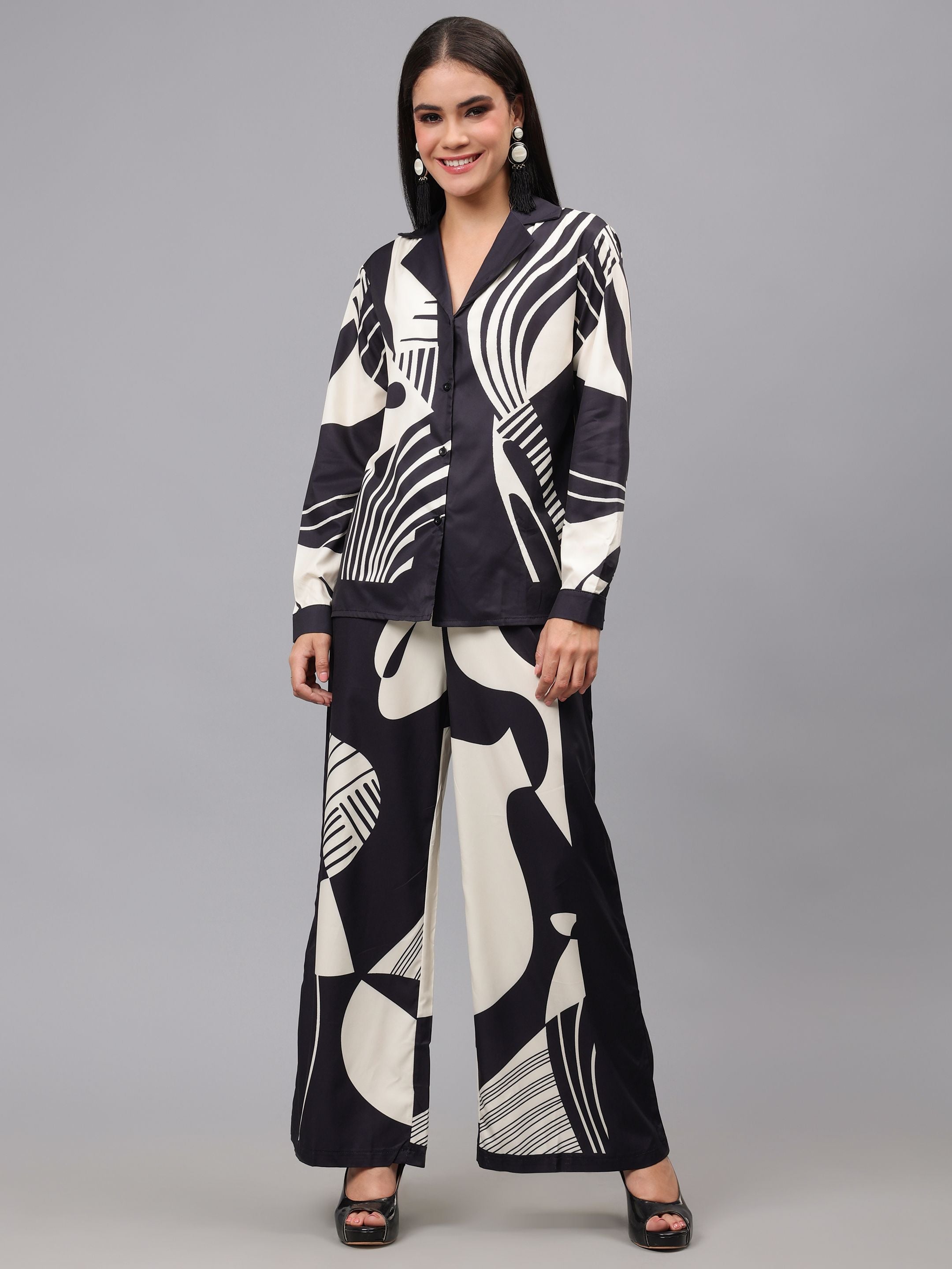 Abstract Printed Two-Piece Set