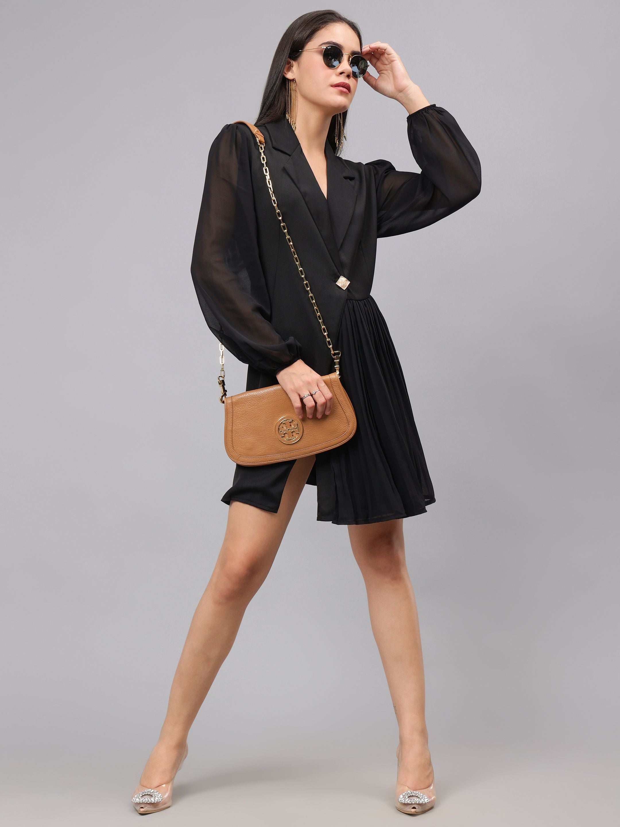 Pleated Wrap Dress
