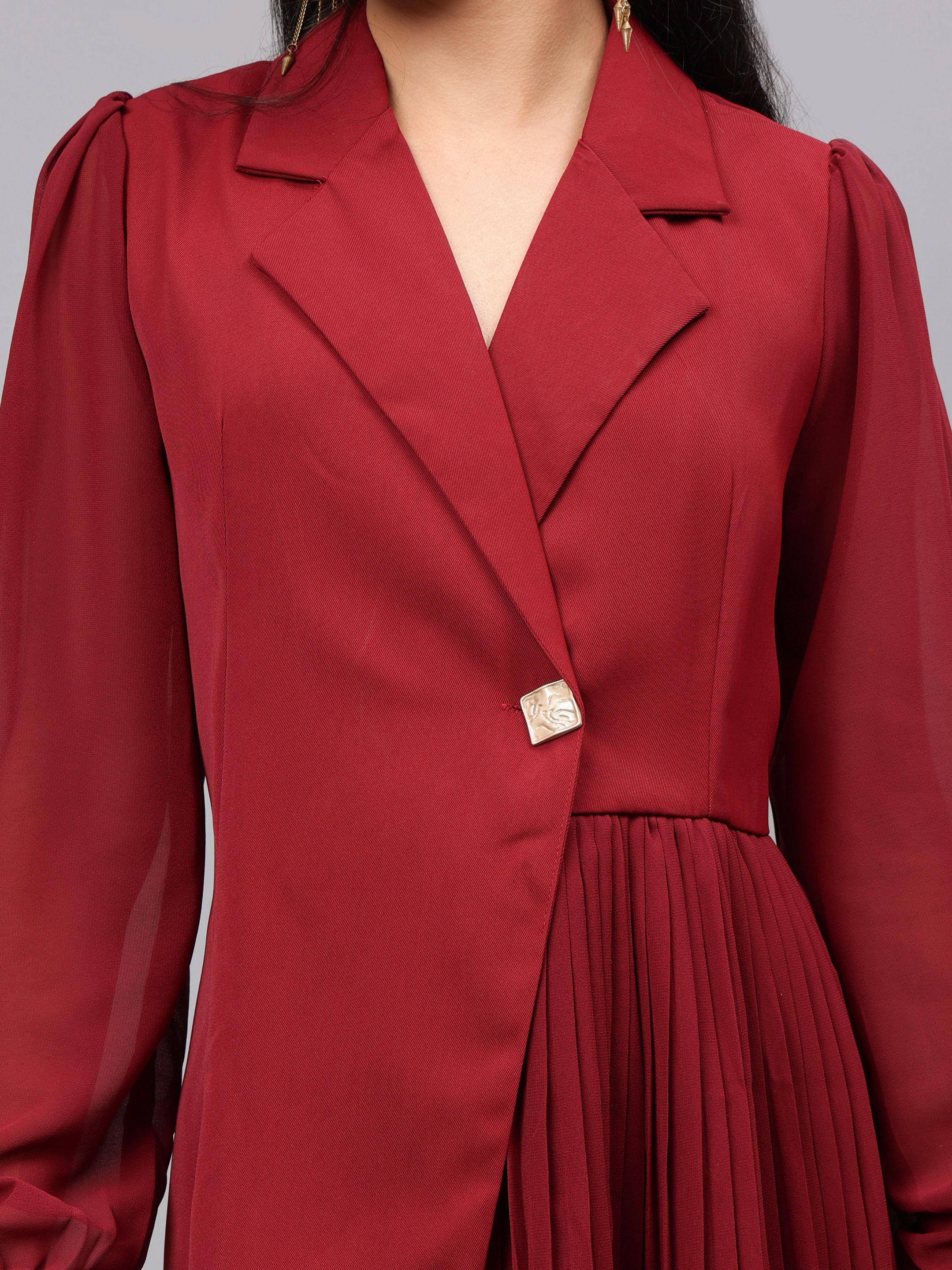 Pleated Wrap Dress