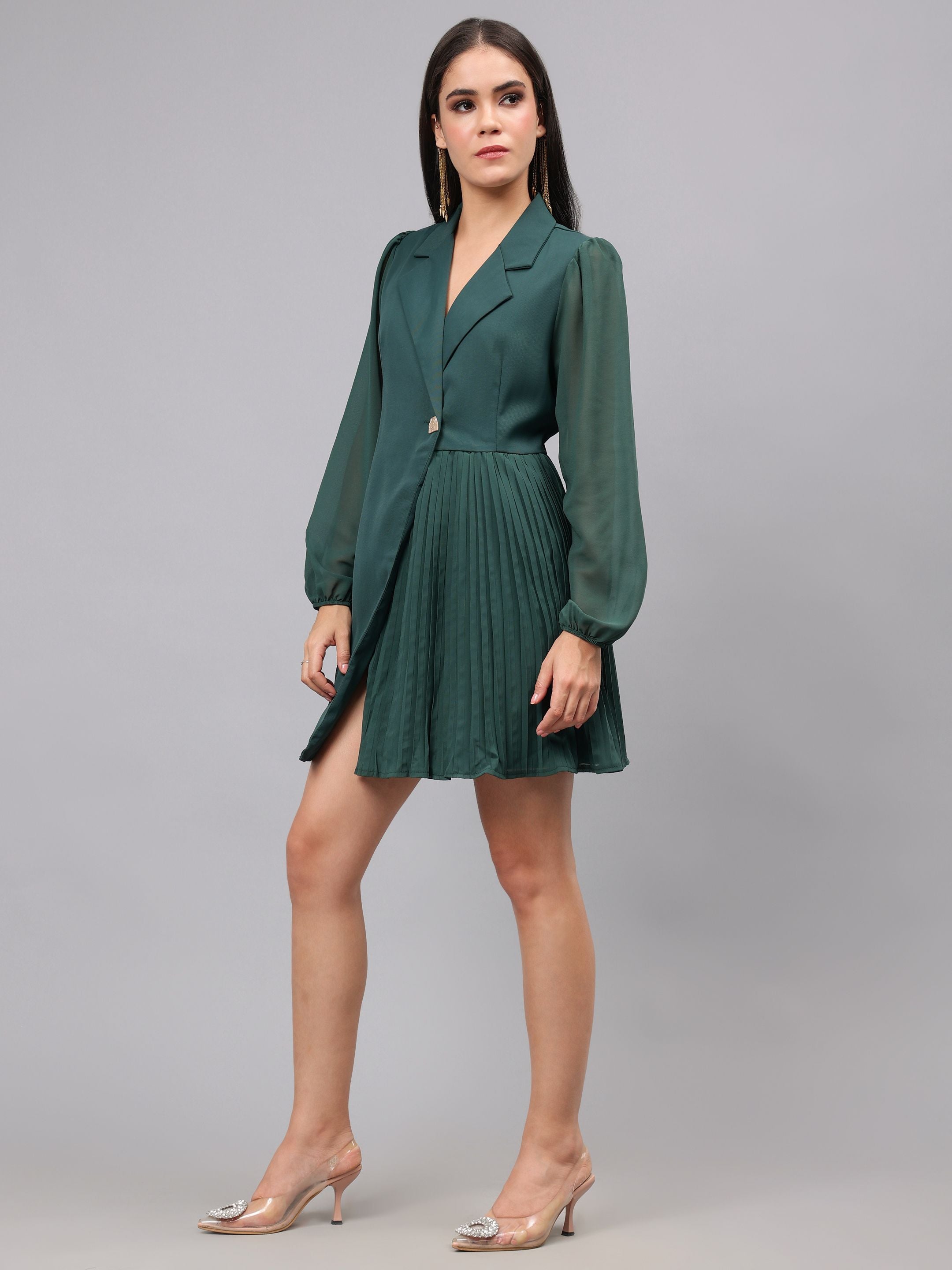 Pleated Wrap Dress