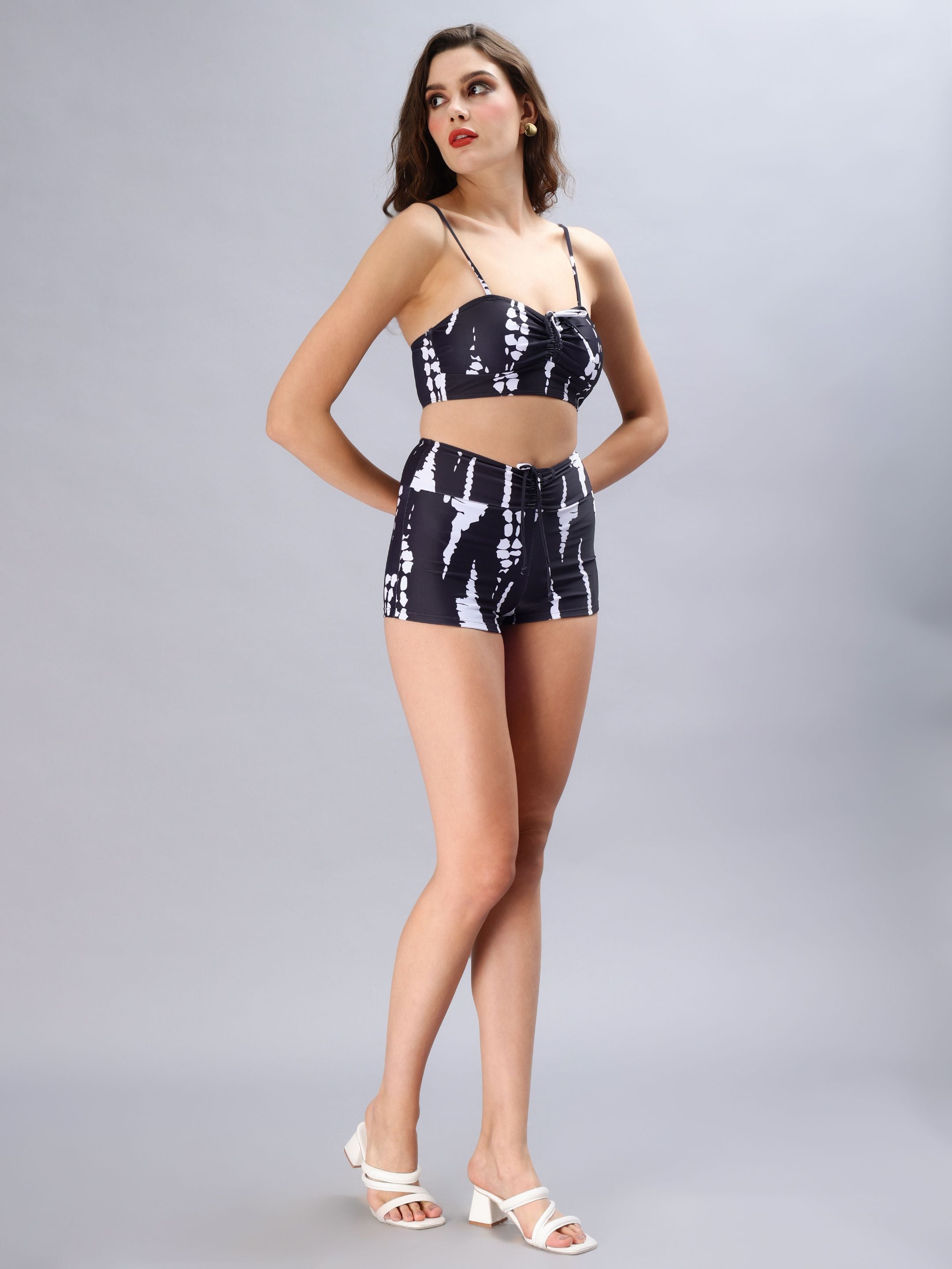 Black and White Bikini Set
