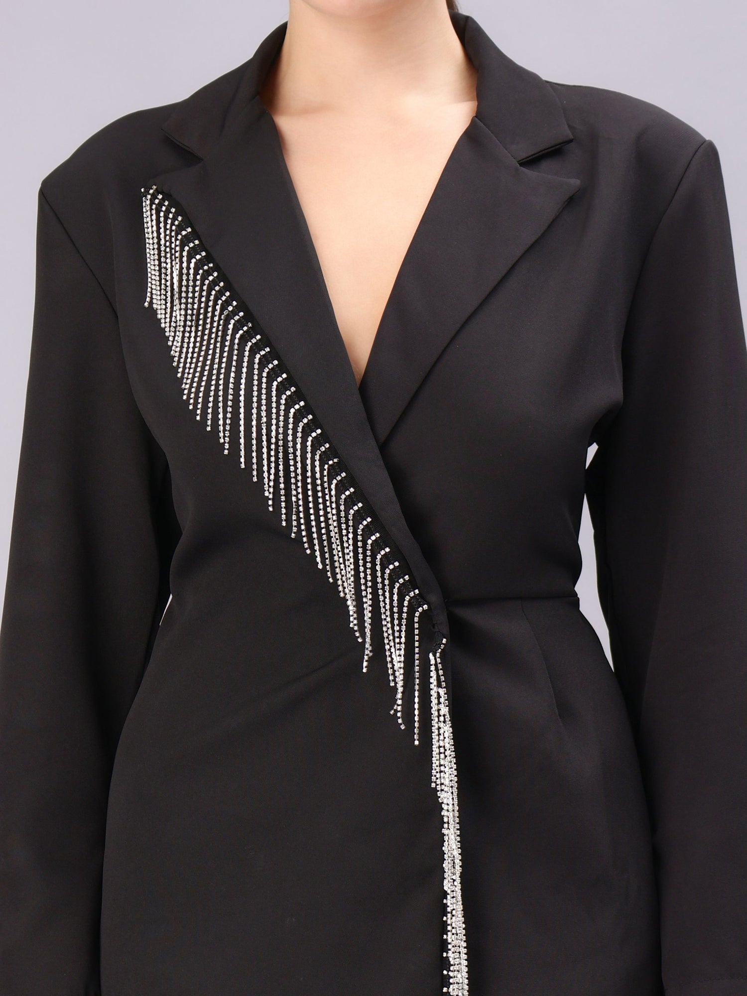 Rhinestone Fringes Romper