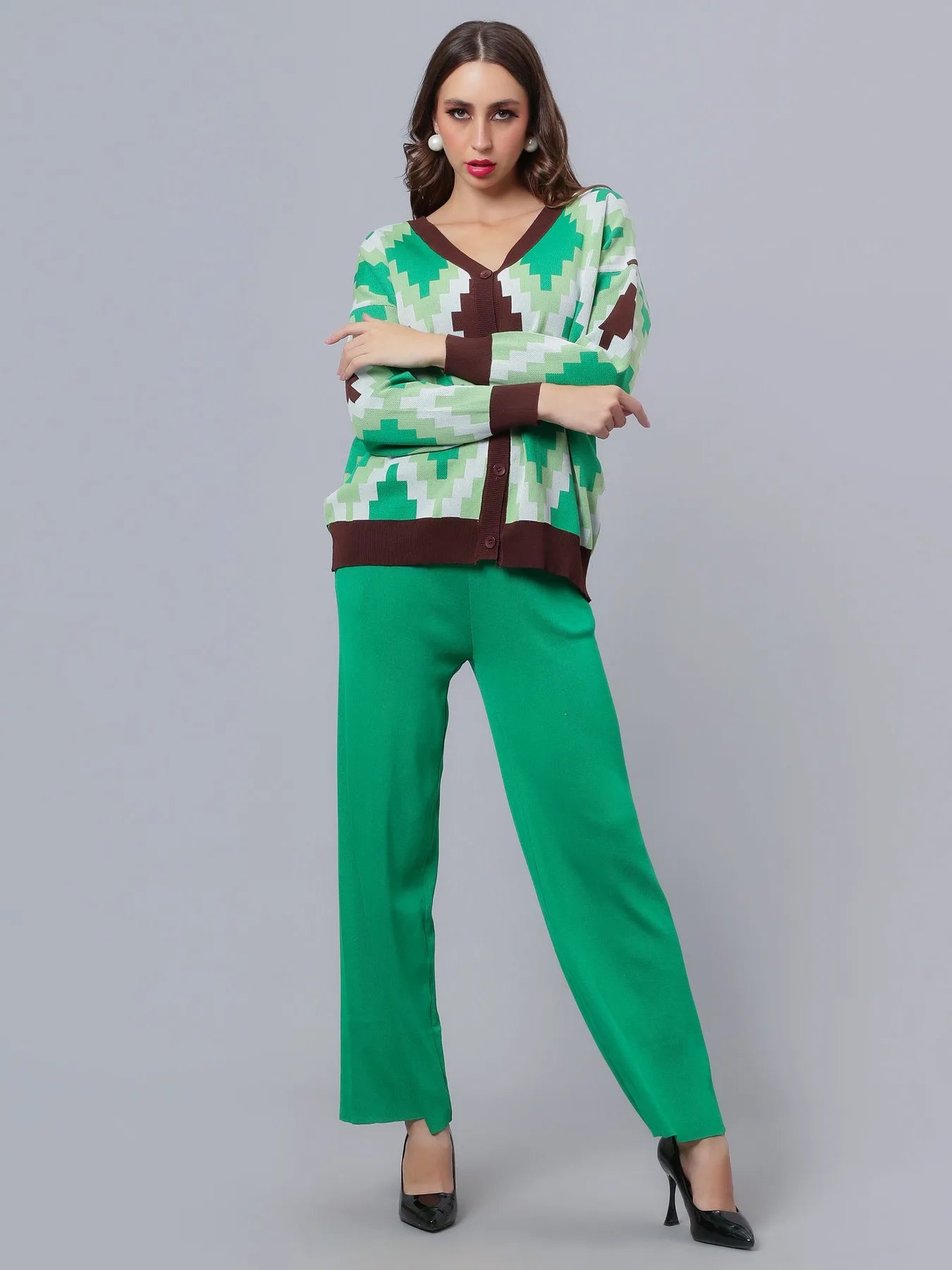 Knitted Cardigan Pant Two-Piece Set