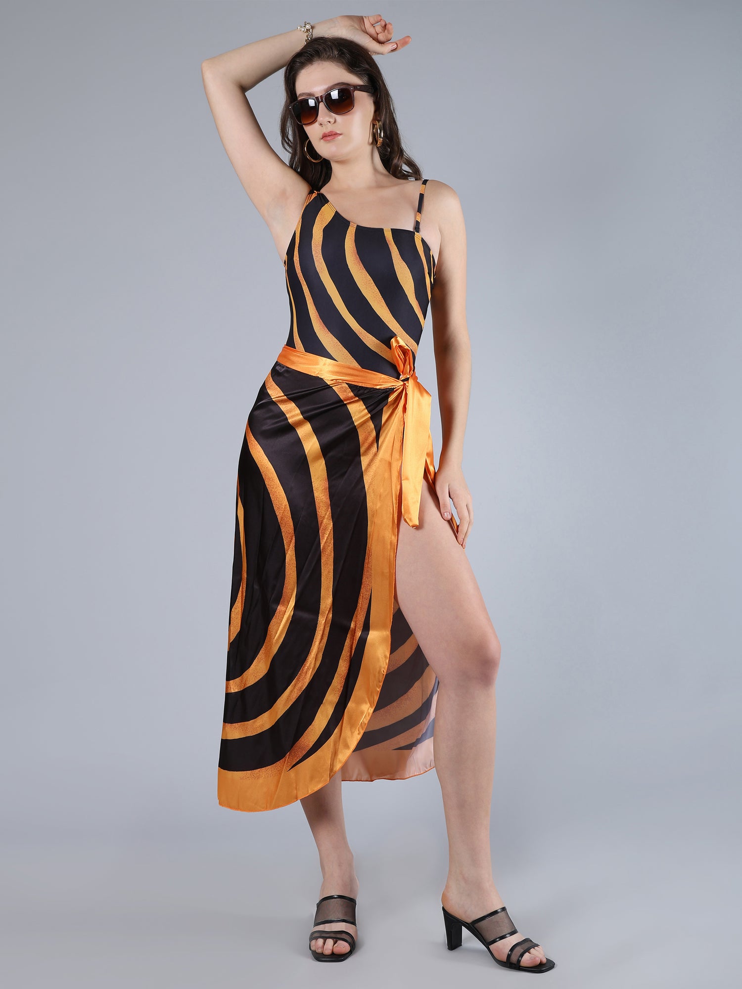 Printed Monokini With Sarong