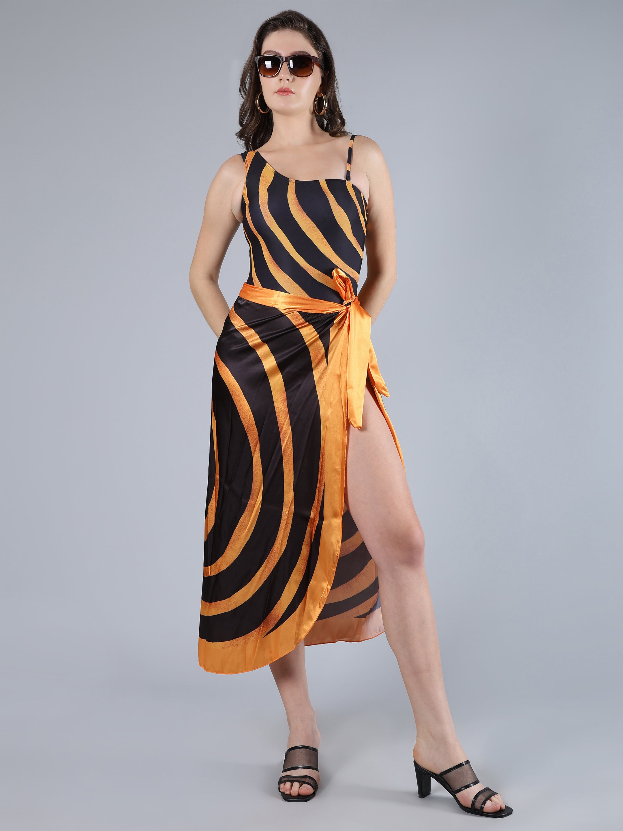 Printed Monokini With Sarong