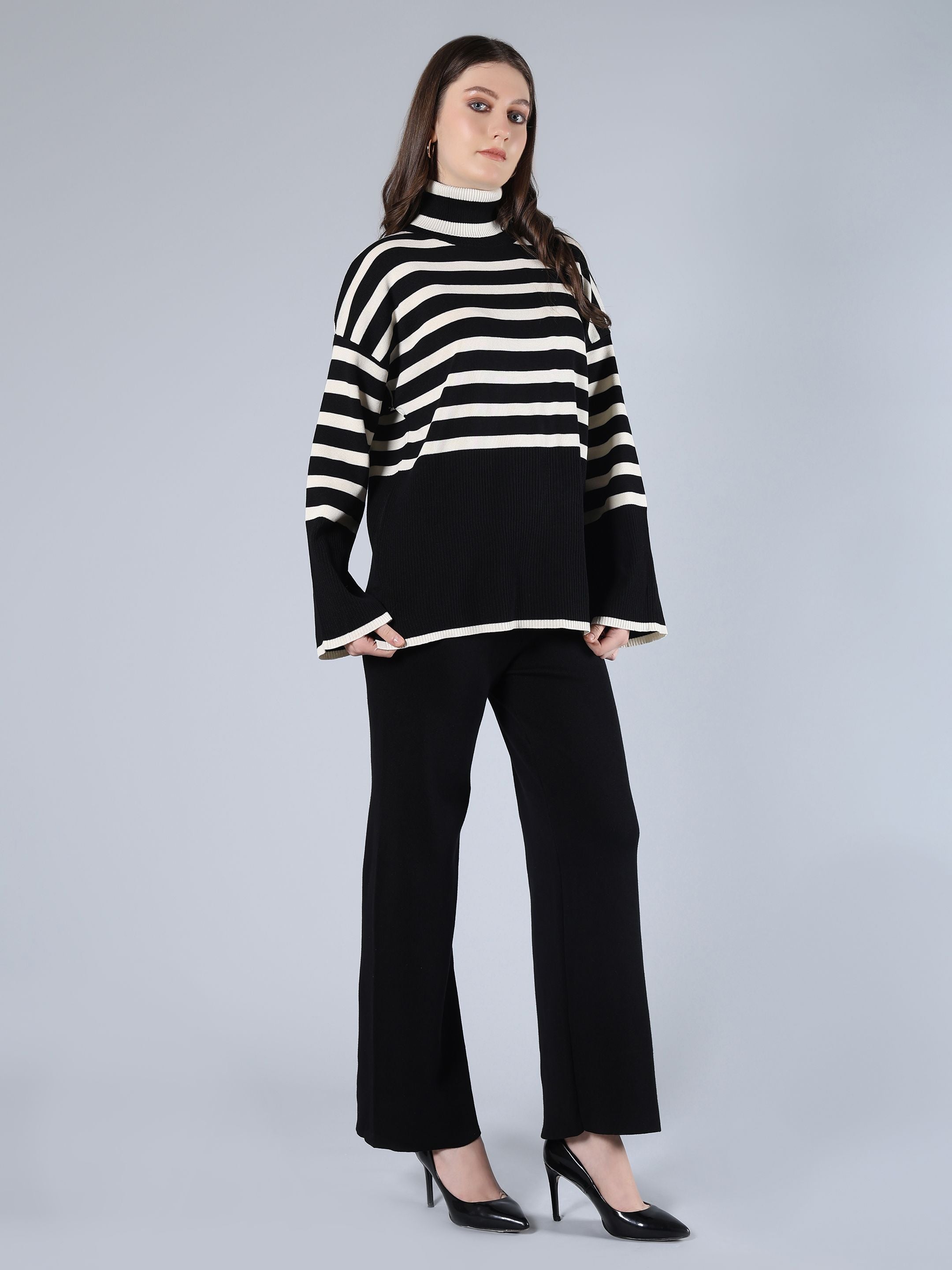 Striped Knitted Two Piece Set