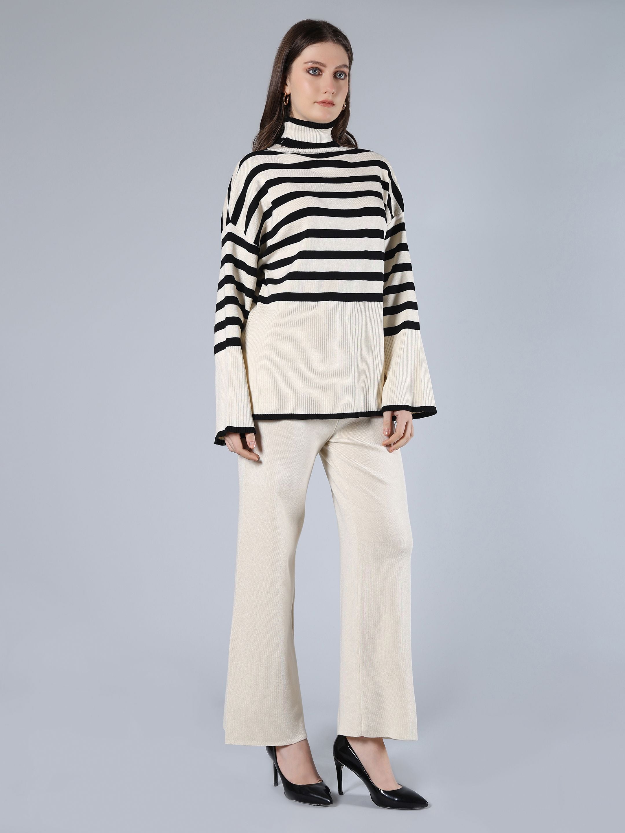Striped Knitted Two Piece Set