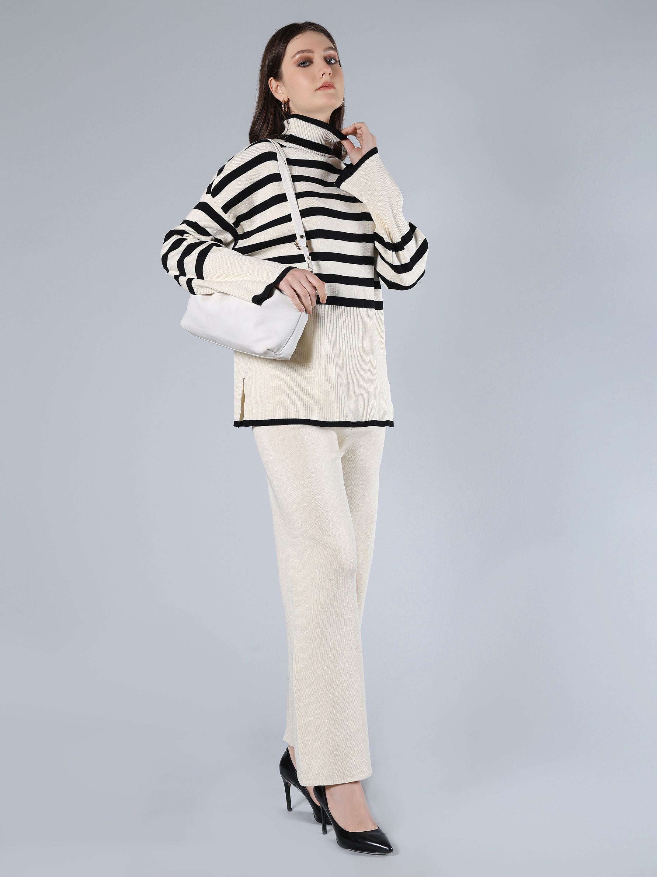 Striped Knitted Two Piece Set