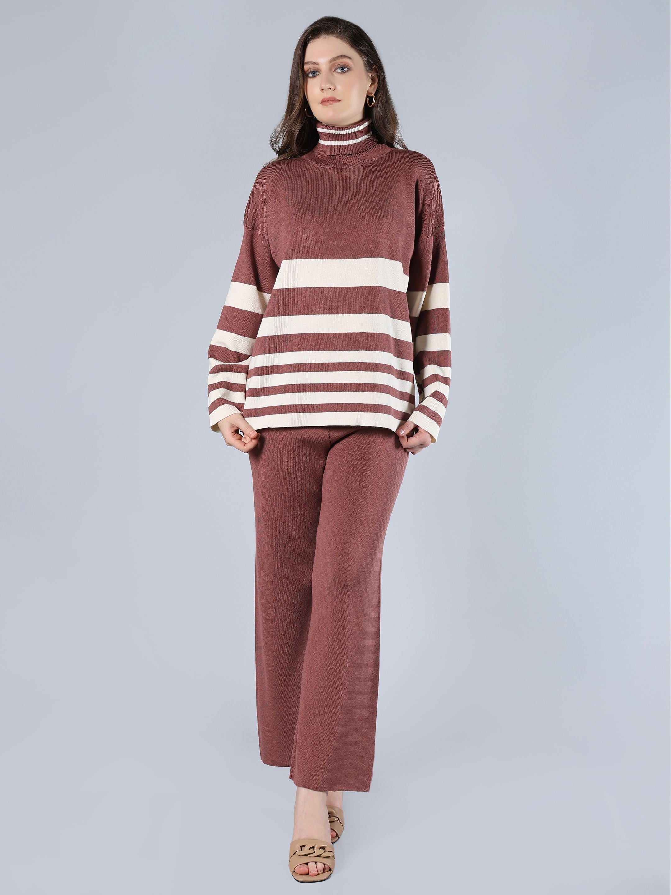 Striped Knitted Two Piece Set