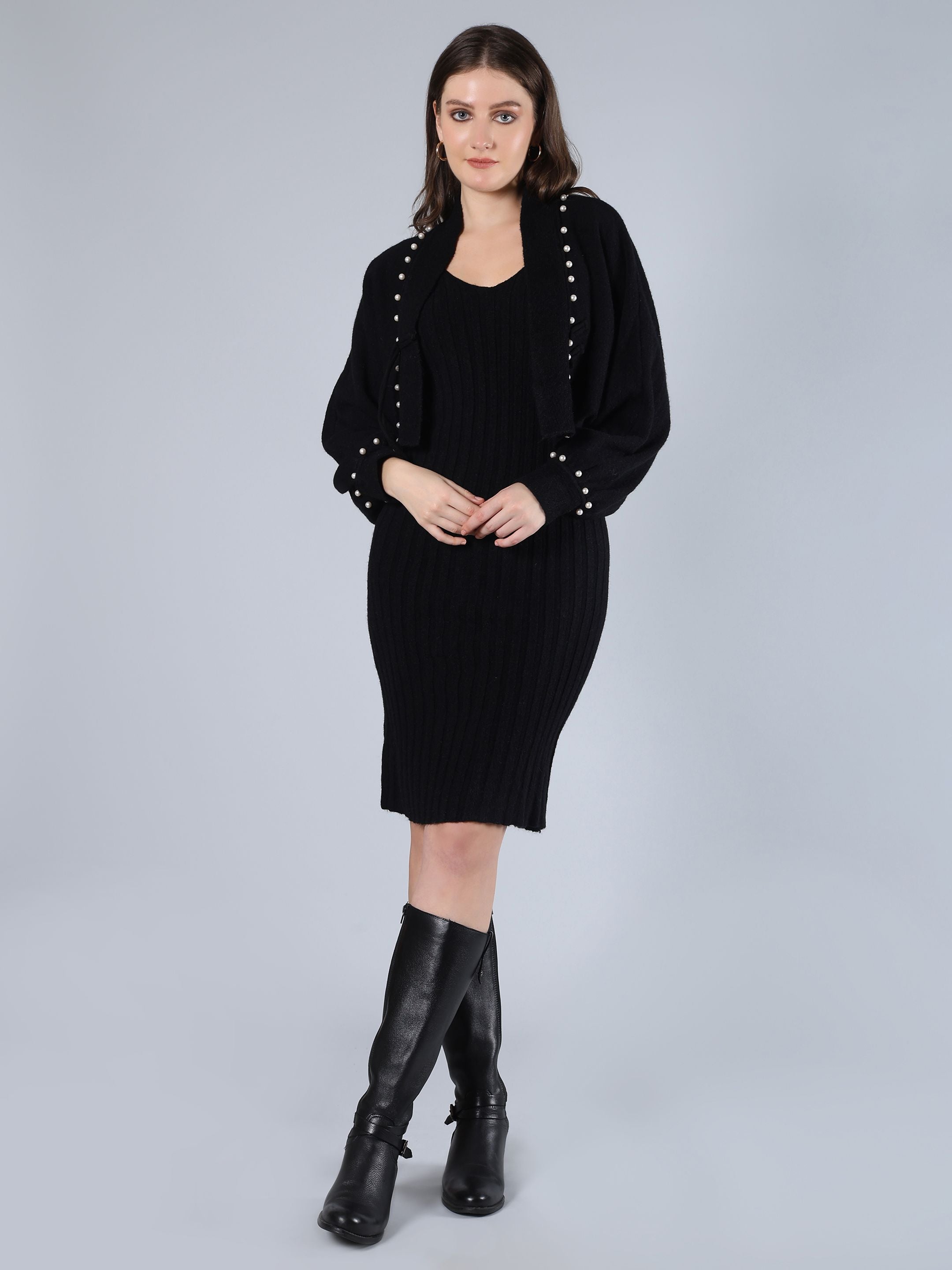 Knitted Two Piece Dress Set